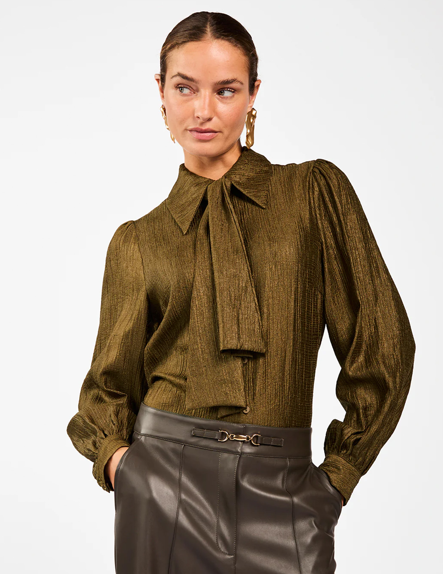 Aaiko BV Blouse VERONNE TIE VIS 545 Khaki