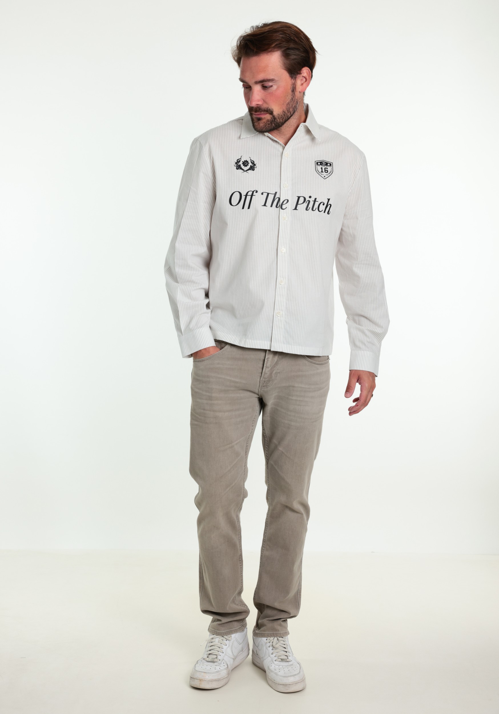 Off The Pitch Overhemd Stike OTP253401 Wolwit-ecru