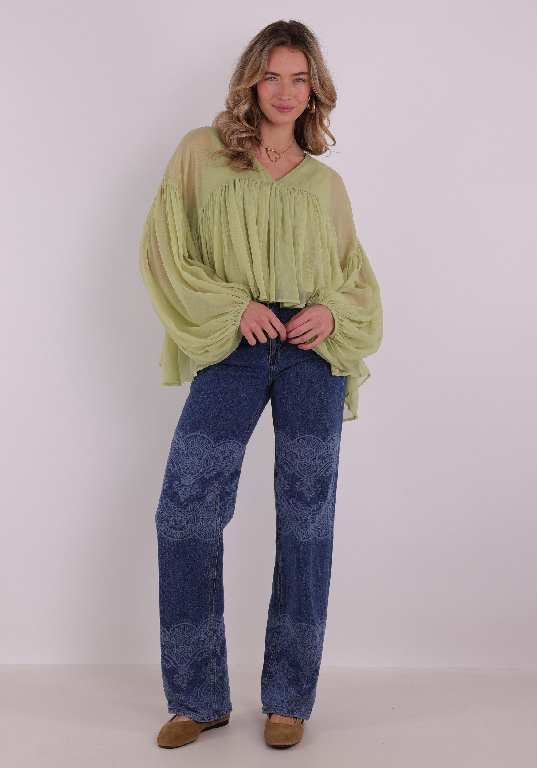 Vero moda Top Katie 10346404 Licht groen