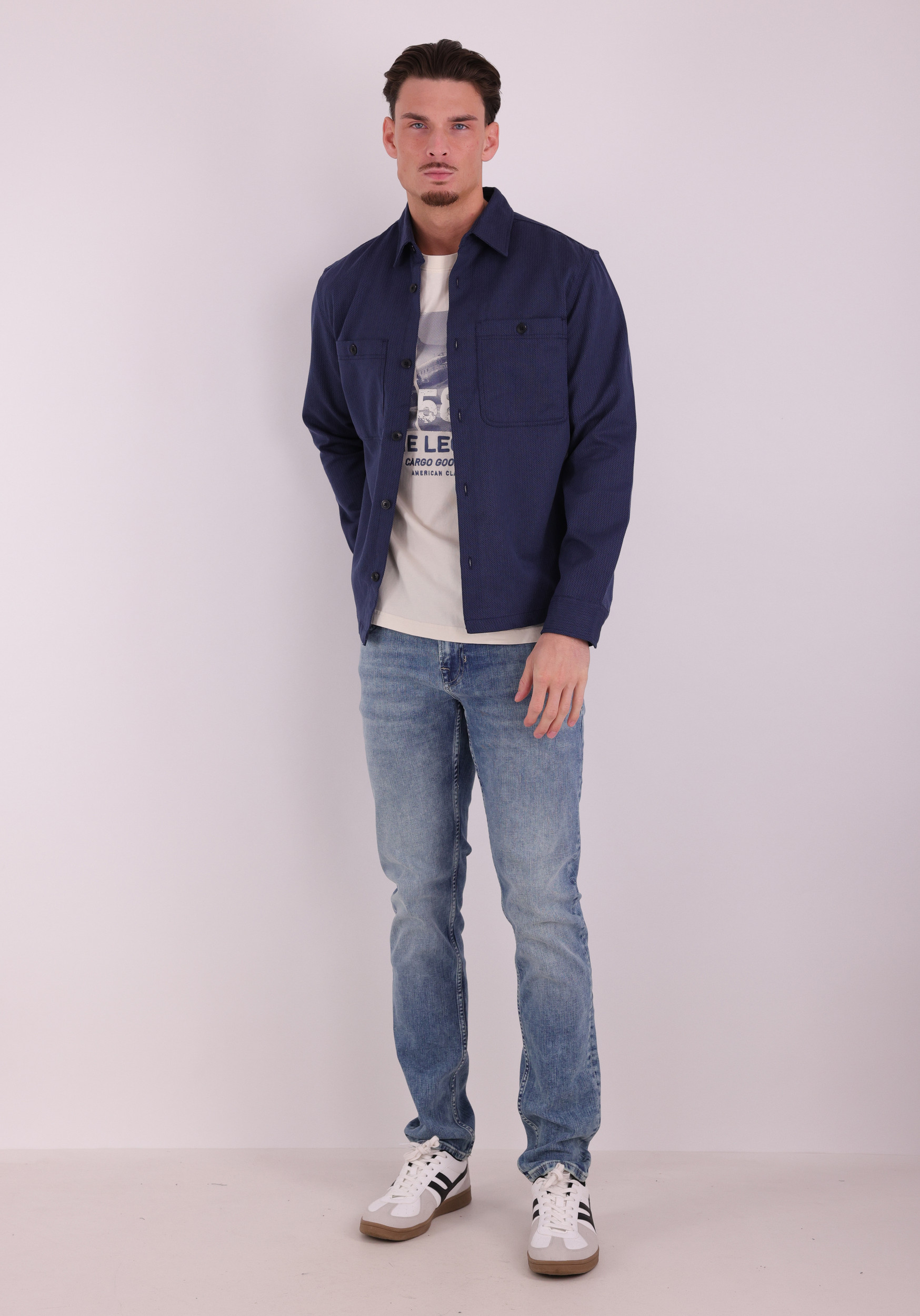 PME Legend T-shirt met opdruk PTSS2603554 Ecru