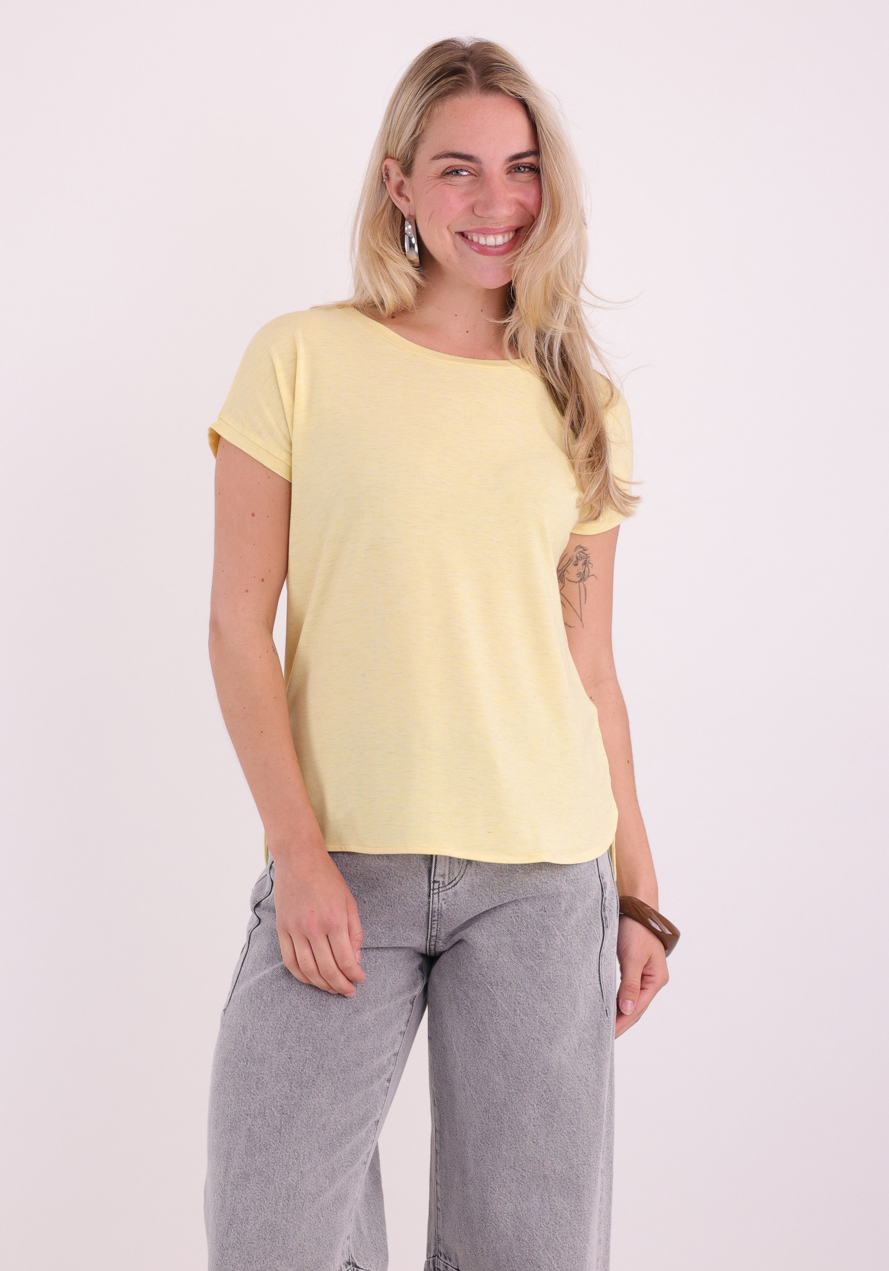 Ichi T-shirt Rebel  20109945 Geel
