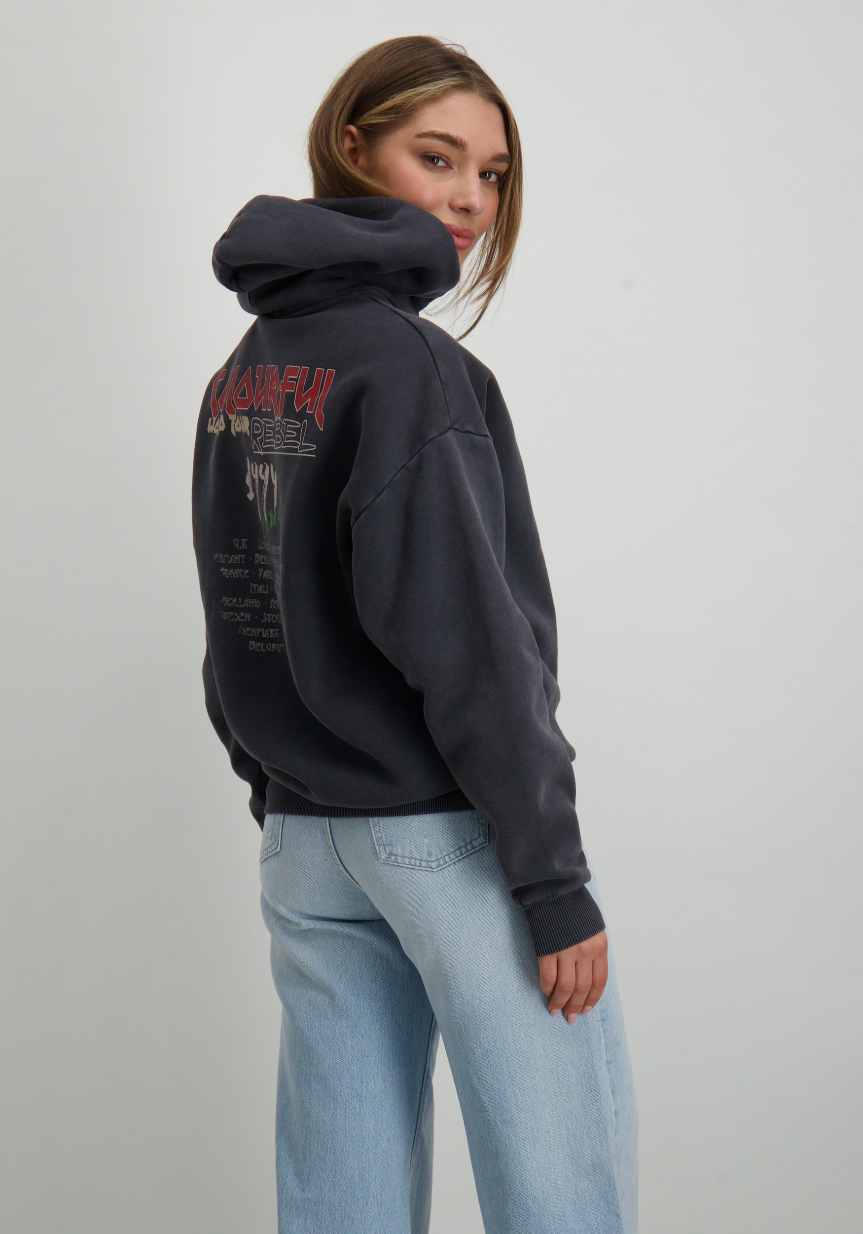 Colourful Rebel Hoodie Concert WH116579 Antraciet