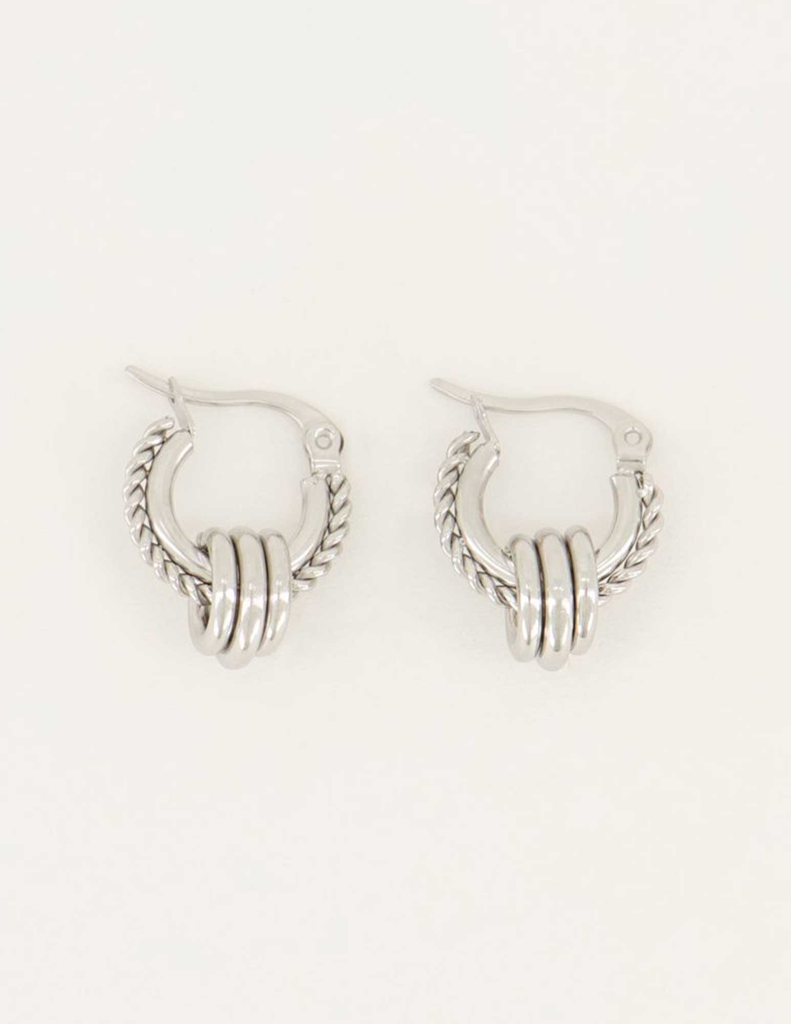 My Jewellery Oorringen met kleine rondjes MJ05559 Zilver