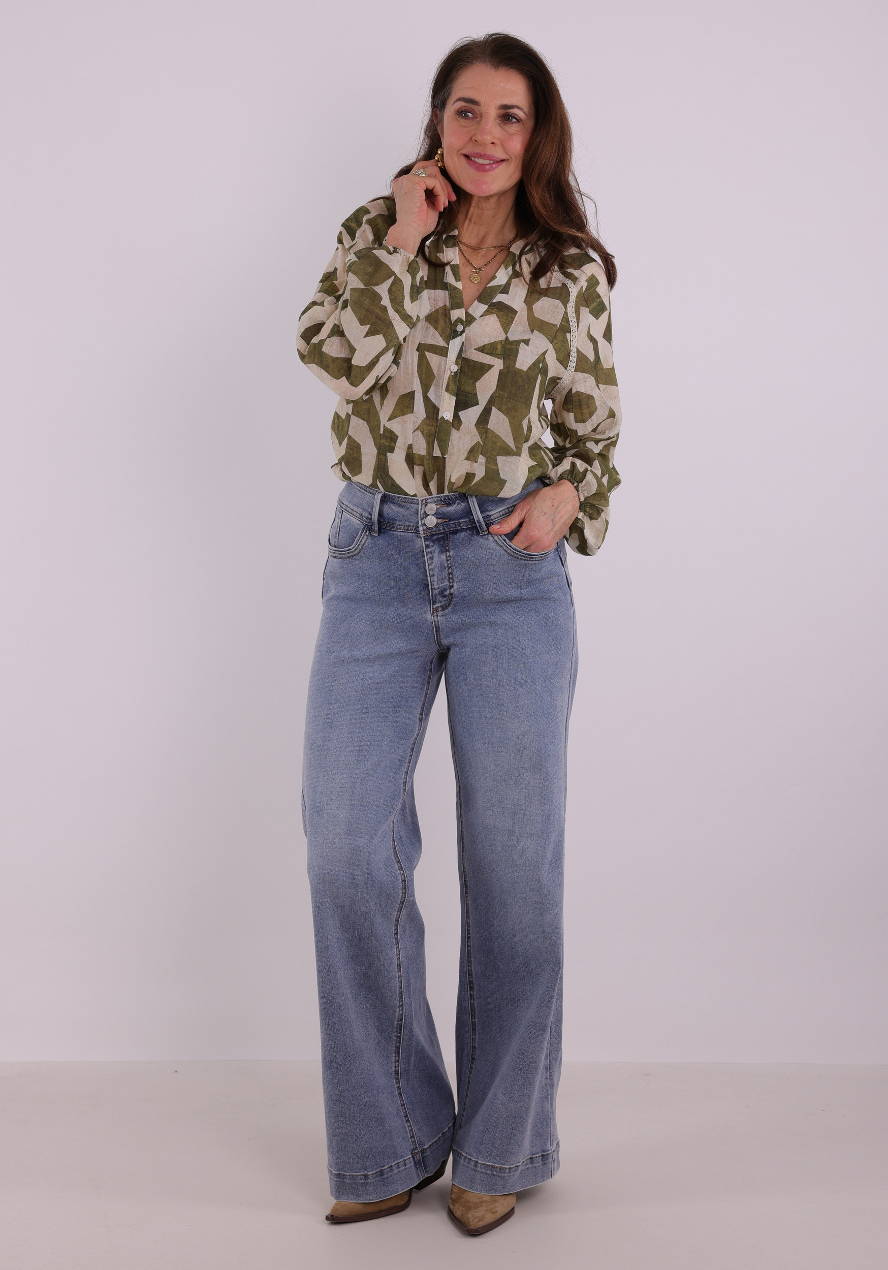 Geisha Blouse printed 63241-20 Groen