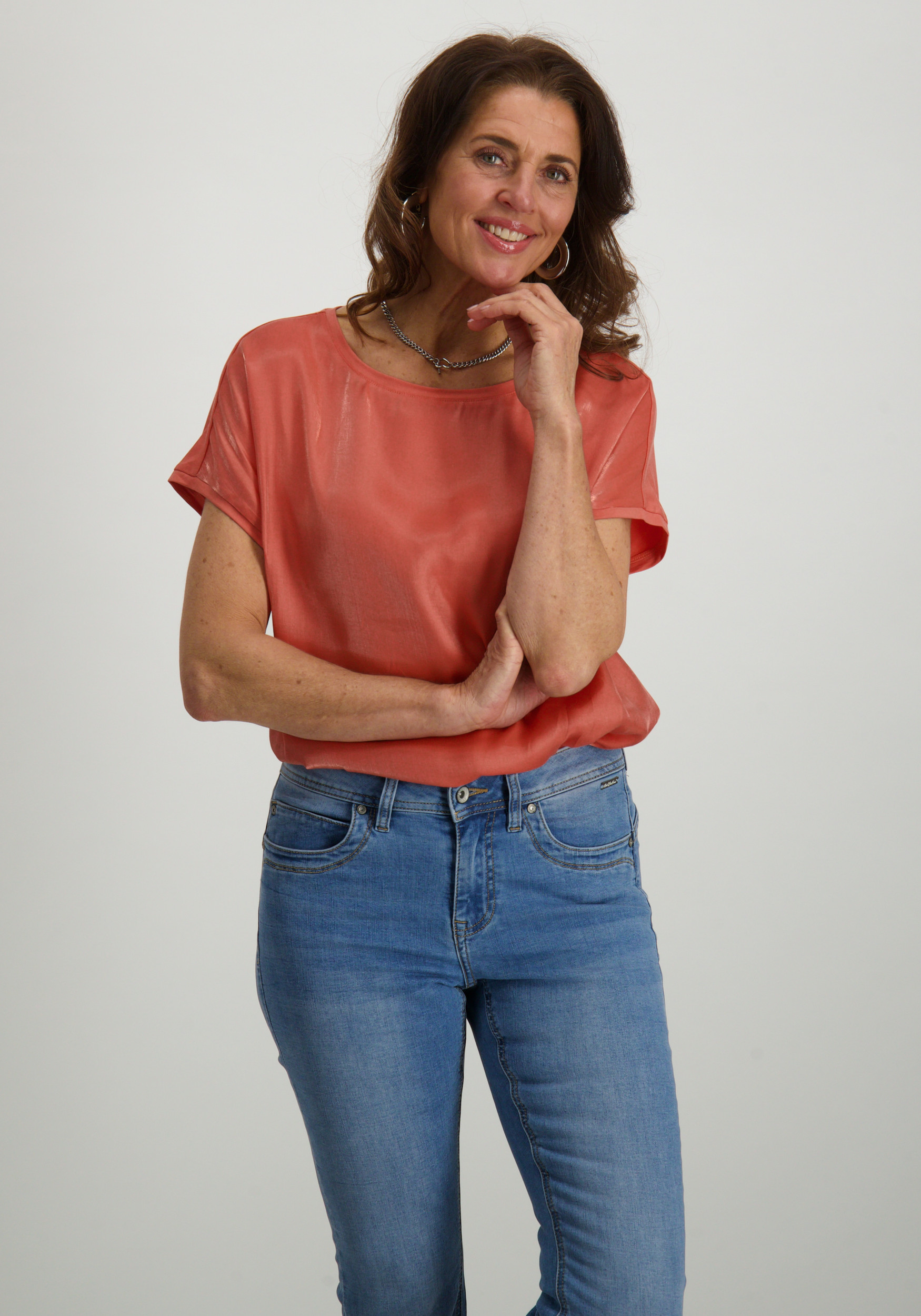 Tramontana Shirt Shimmer C16-16-401 Steenrood