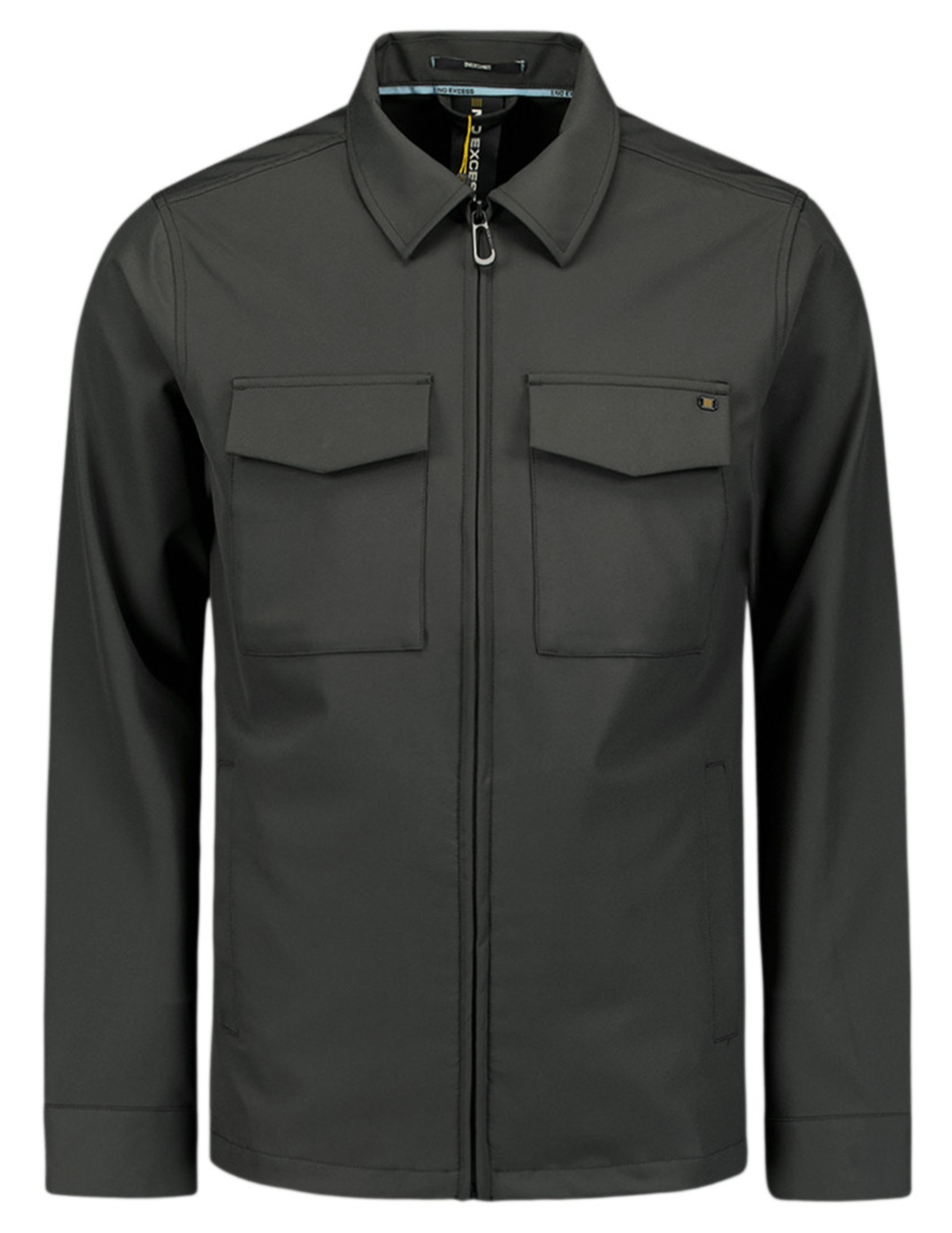 No Excess Overshirt met rits 29510804 Donker Grijs