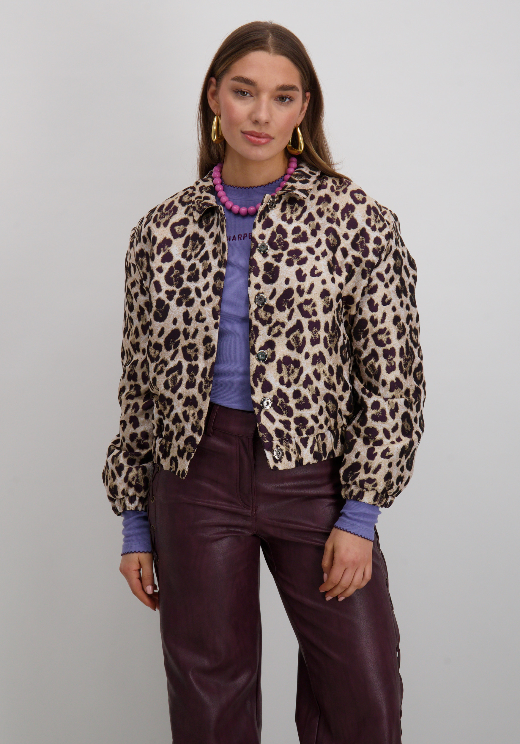 Colourful Rebel Bomberjack Bente leopard WJ117131 Beige