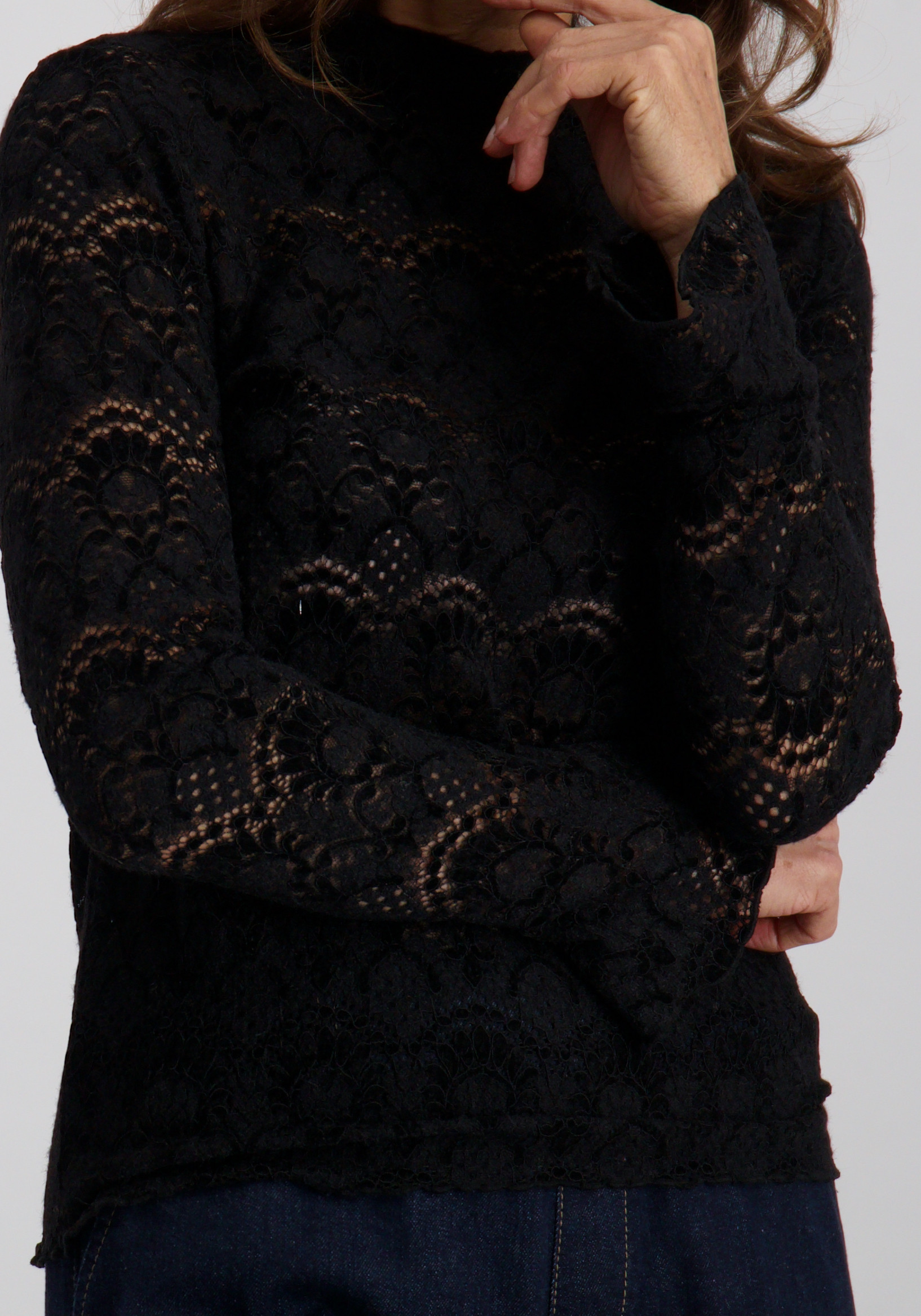 Tramontana Top Brushed lace C56-18-401 Zwart