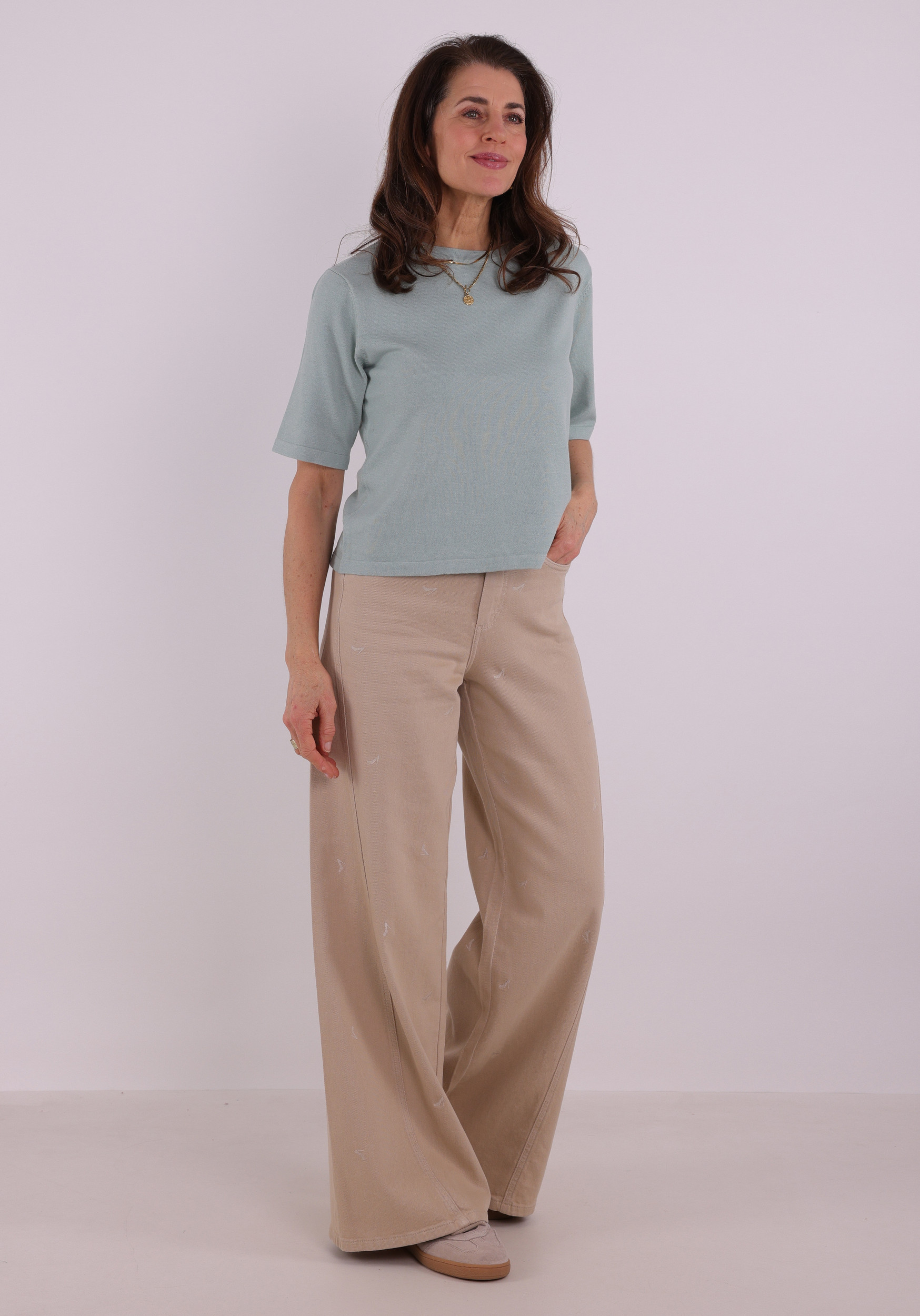 Vila T-shirt Malu 14112136 Licht blauw