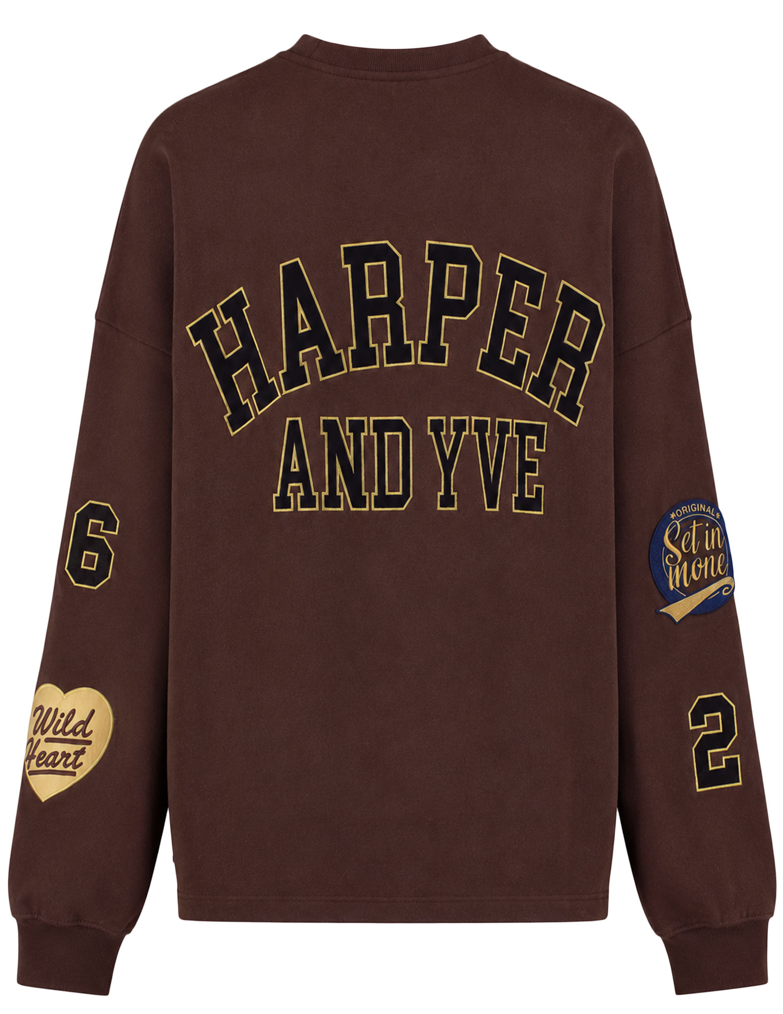 Harper & Yve Sweater Patch AW6Y504 Donker bruin