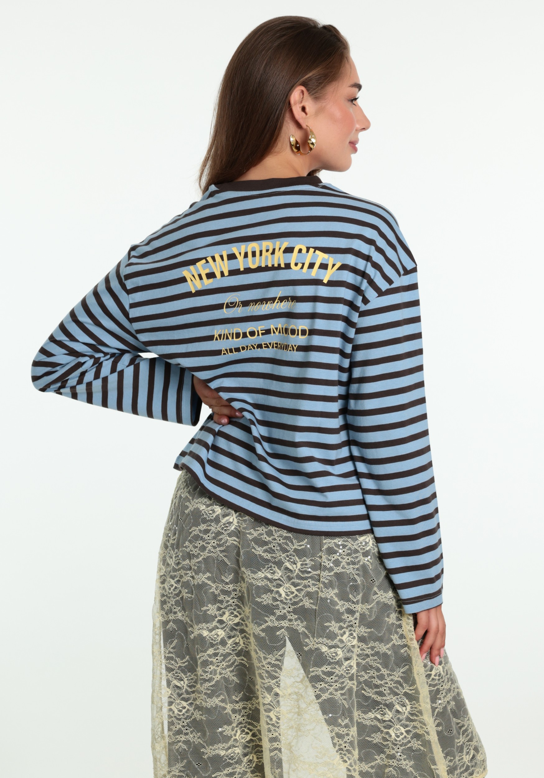 ONLY T-shirt Freja 15378328 Licht blauw