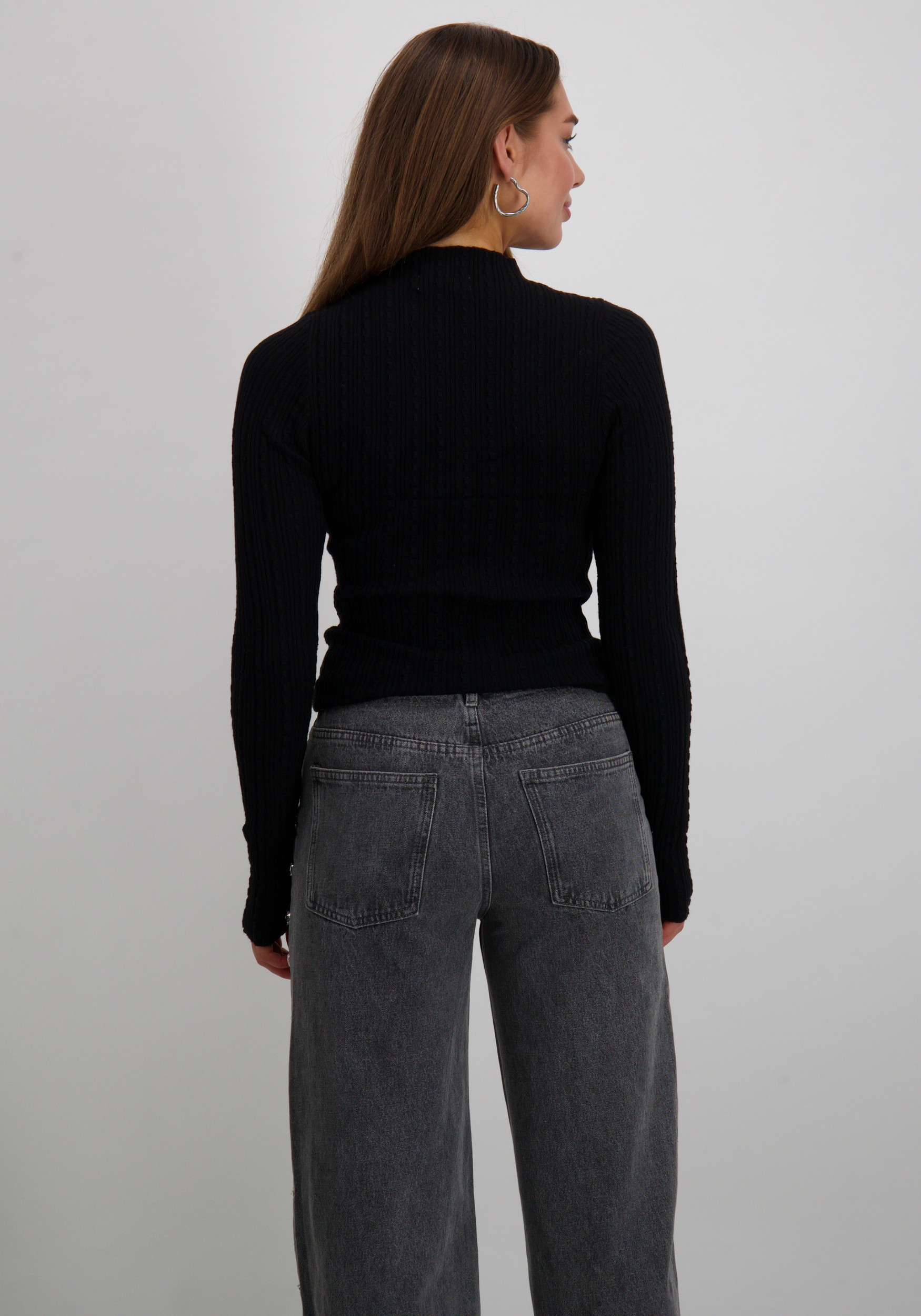 Lofty Manner Trui Rose QJ202.1 Zwart