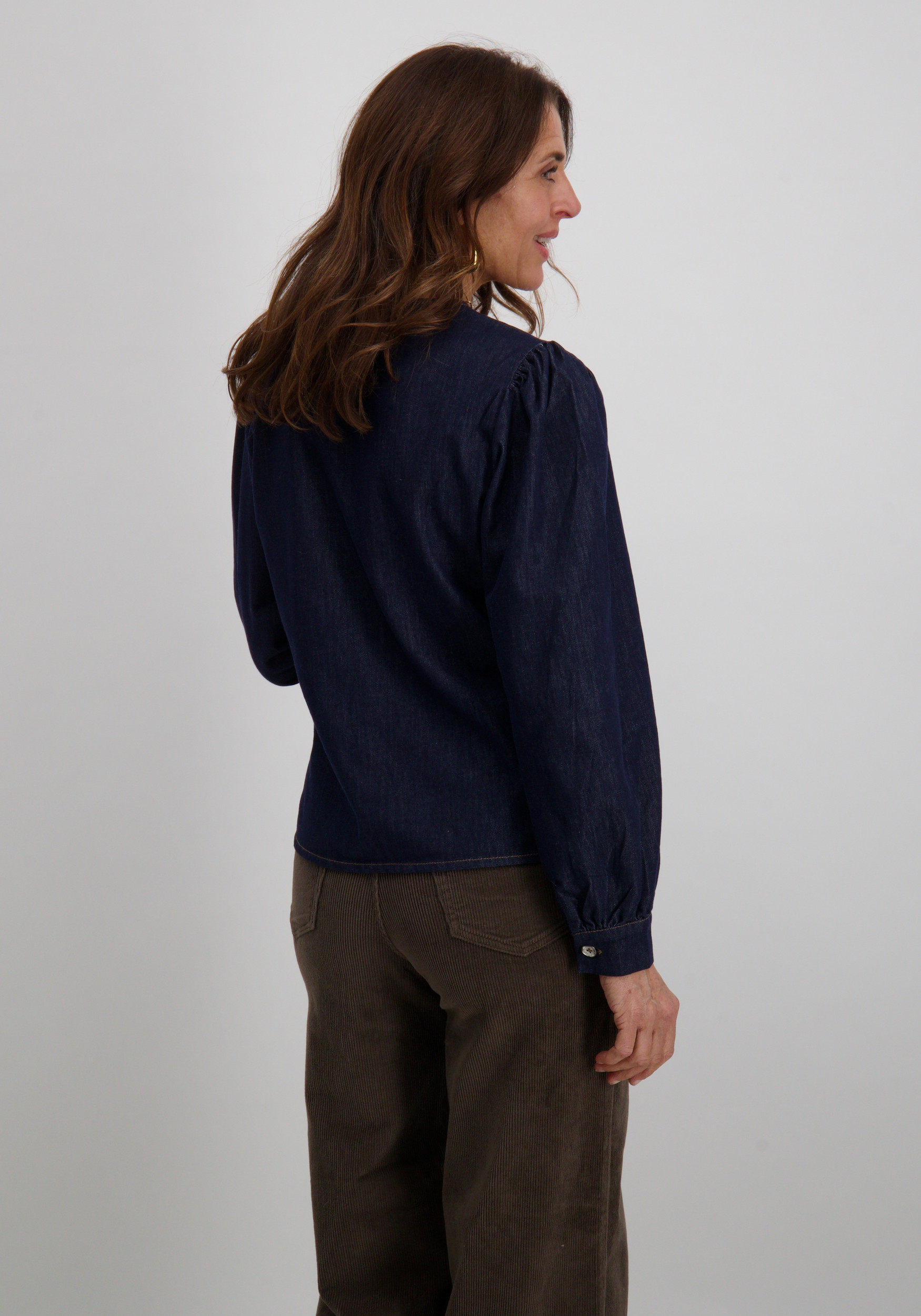 Geisha Denim blouse 53504-10 Donker blauw