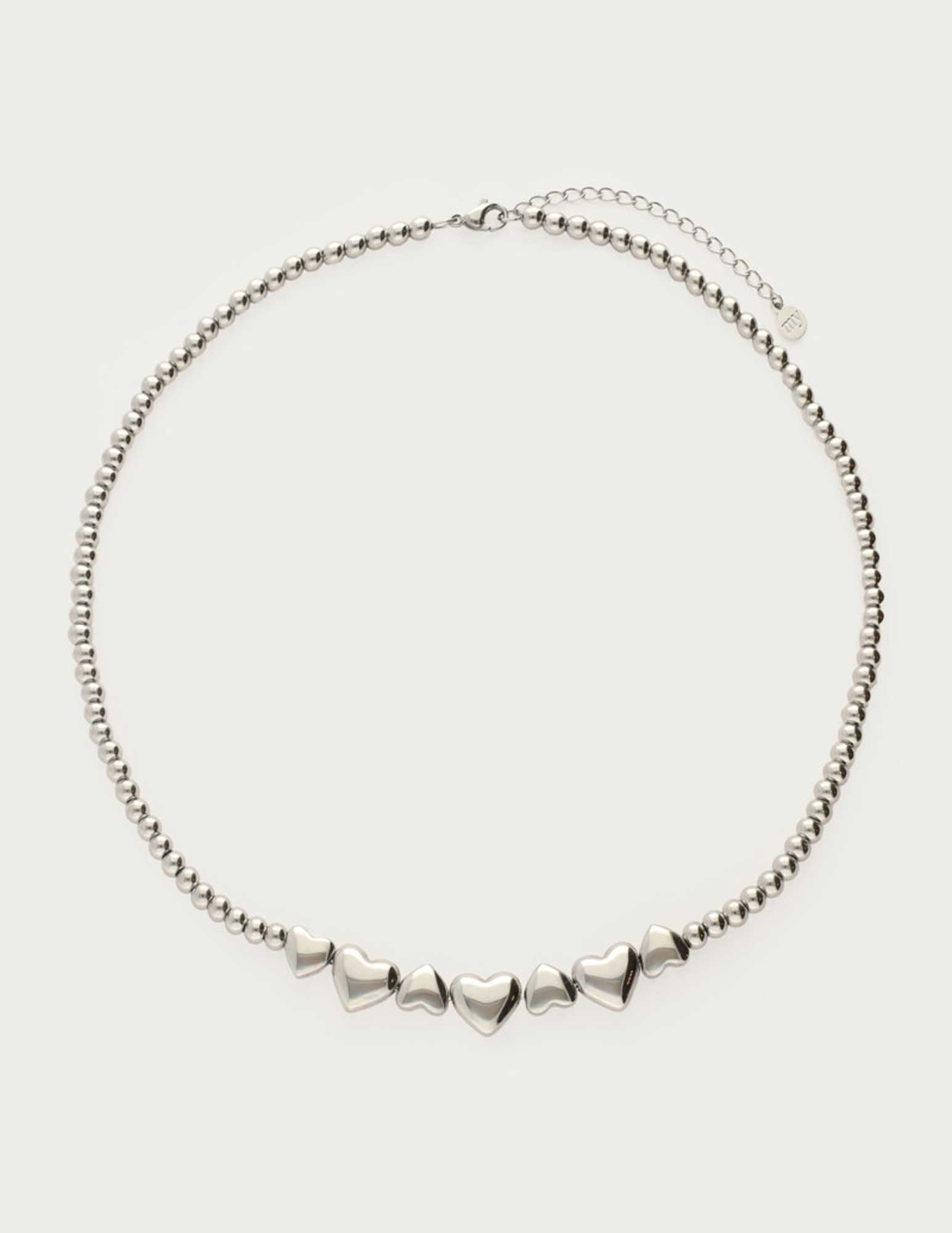 My Jewellery Steel beads heart ketting MJ13711 Zilver