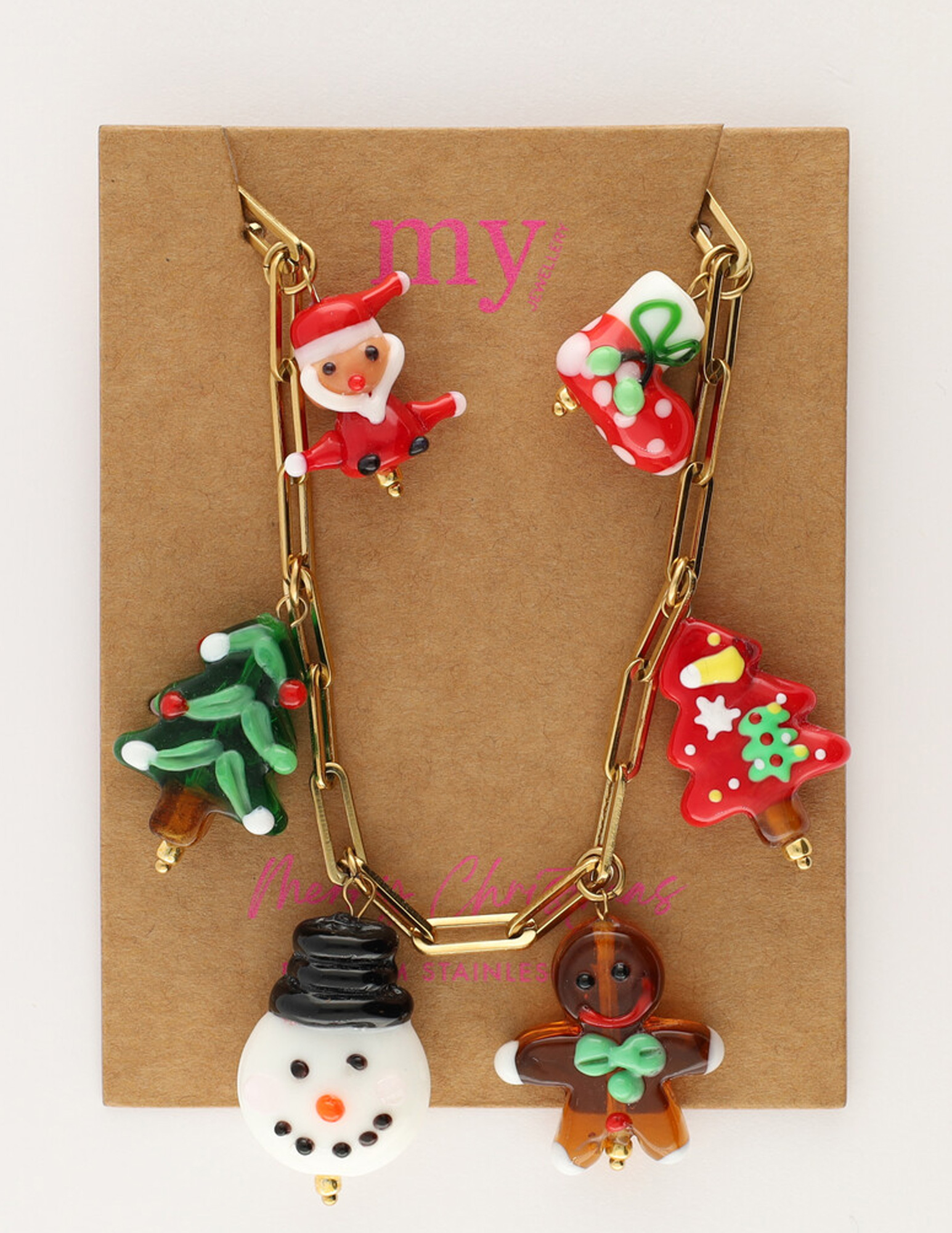 My Jewellery Ketting met kerst bedels MJ12600 Goud