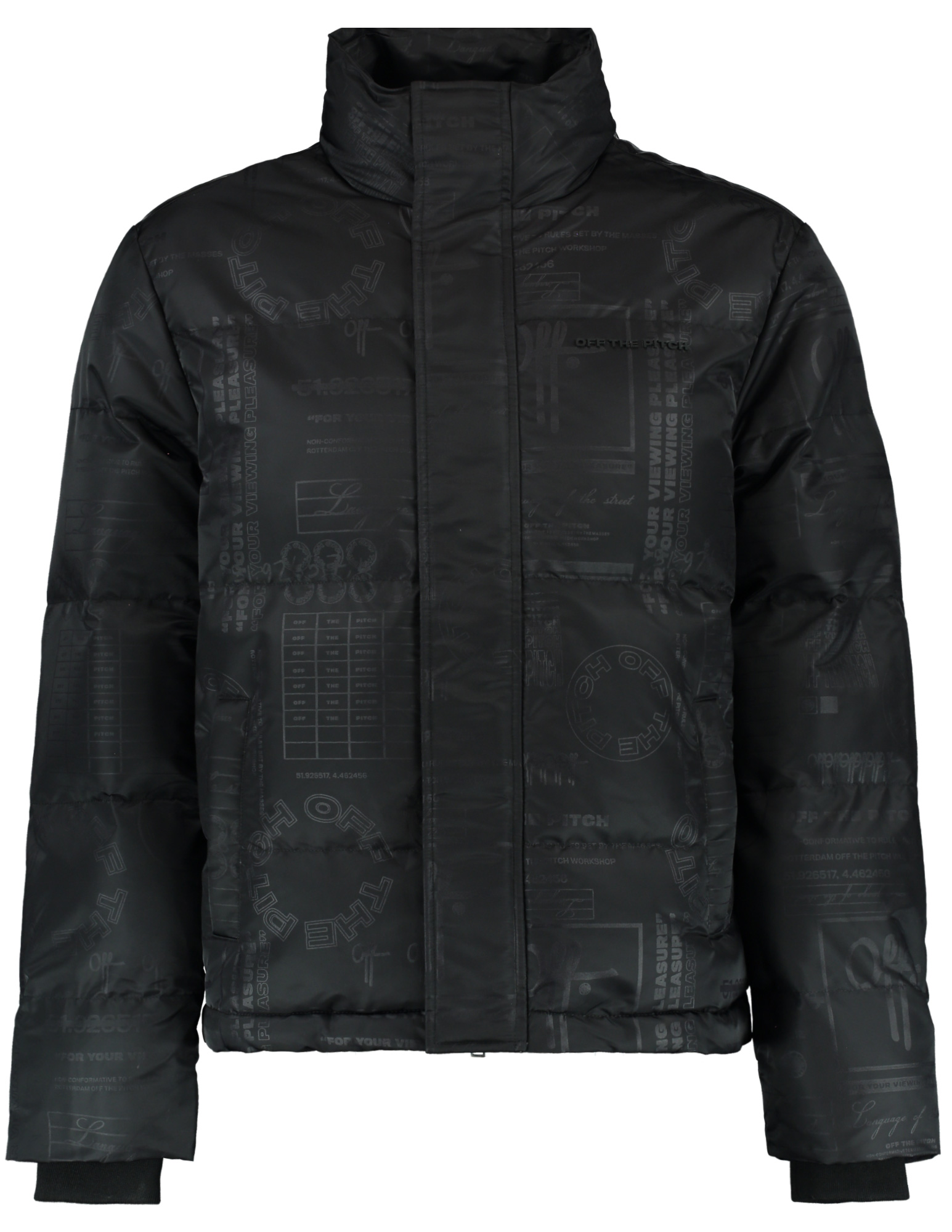 Off The Pitch Pufferjas all-over print OTP243053 Zwart