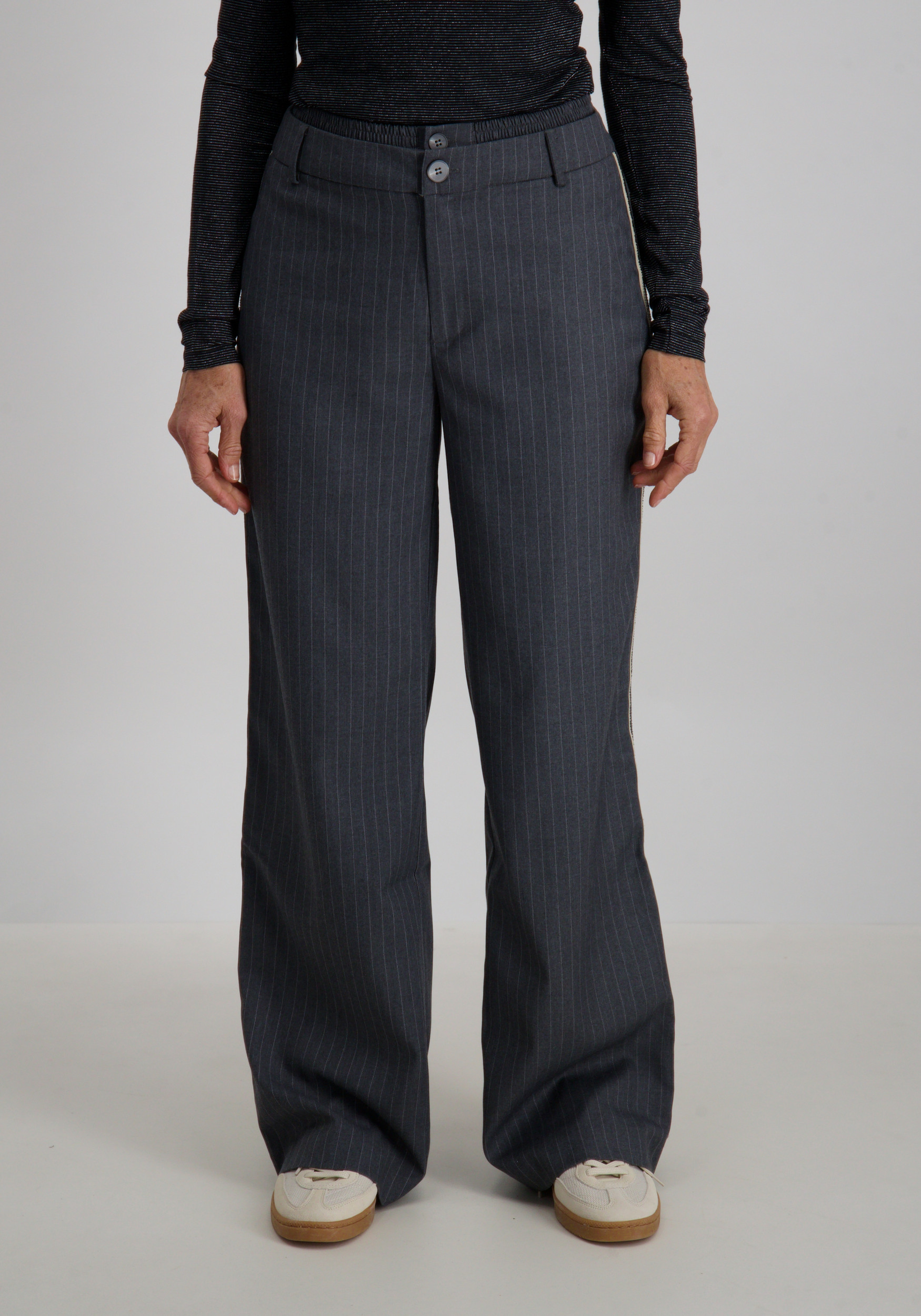 Geisha Broek pinstripe 51508-10 Donker Grijs