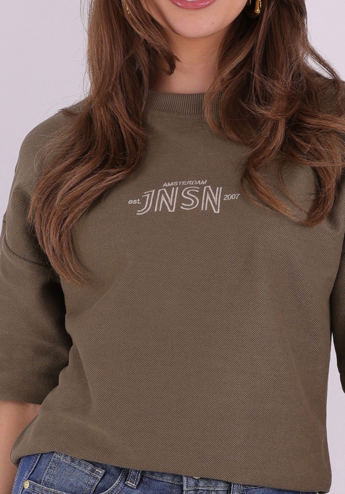 Jansen Amsterdam Sweater NOEKA SS26 Leger Groen