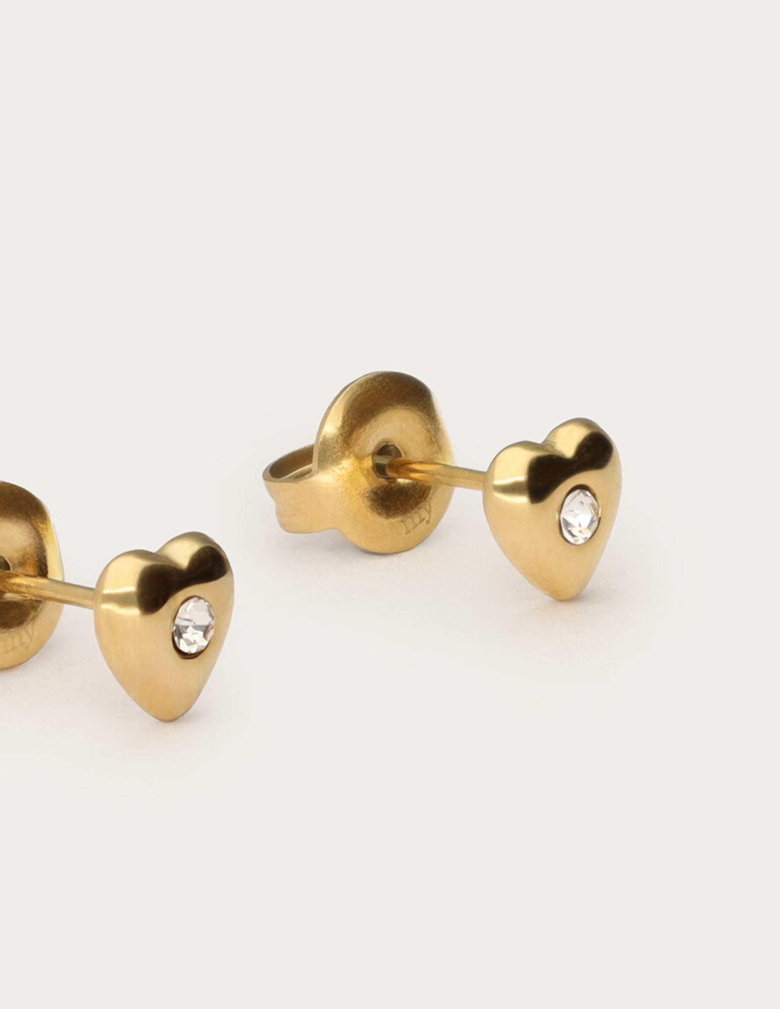 My Jewellery Studs met hartje en strass steen MJ14855 Goud