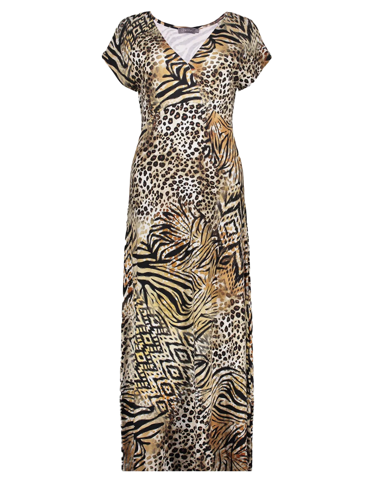 Geisha Maxi jurk all-over print 57364-60 JANE Donker bruin