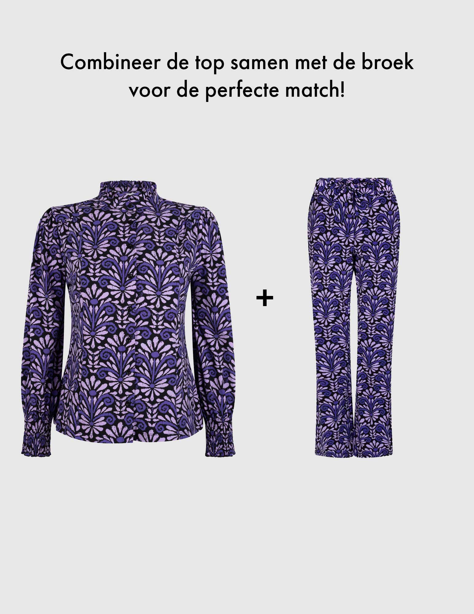 Zoso Broek met print 234Katrina Paars
