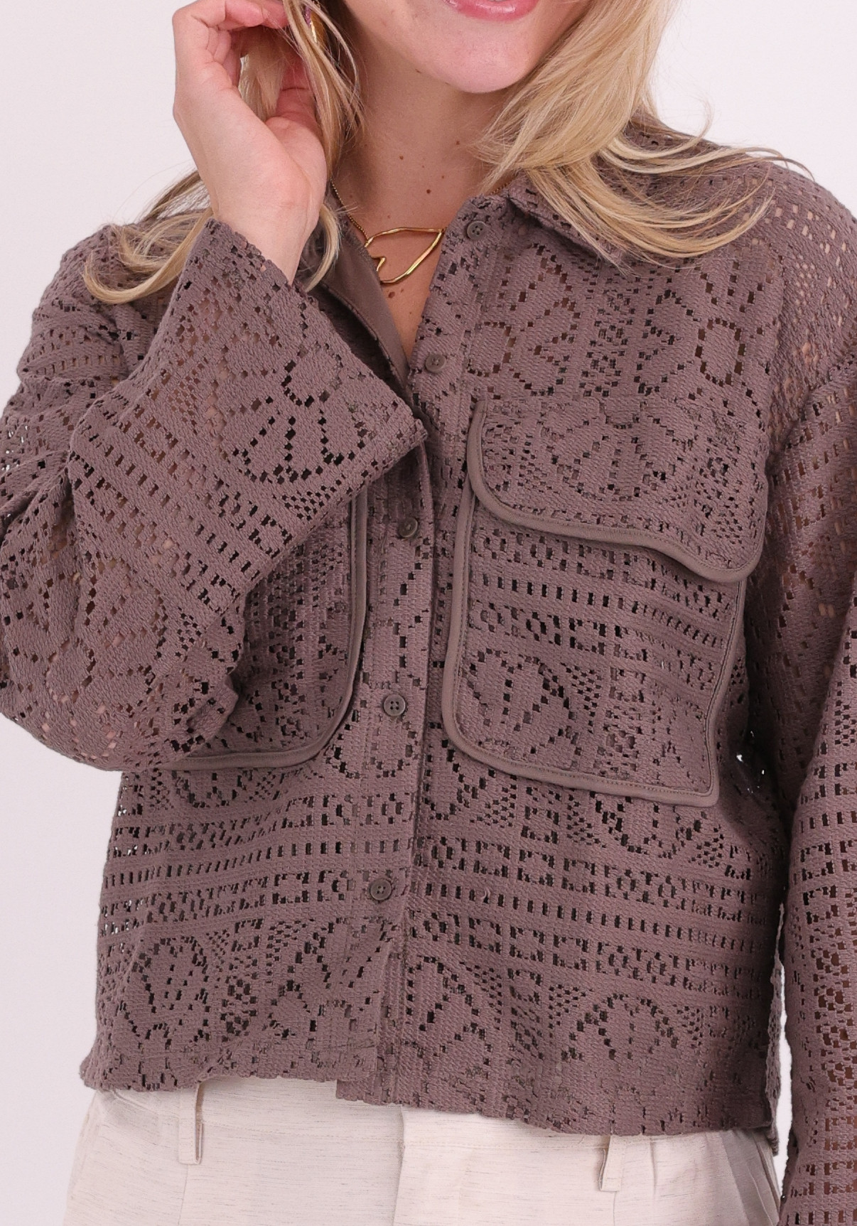 Vila Blouse Merinda 14105211 Bruin