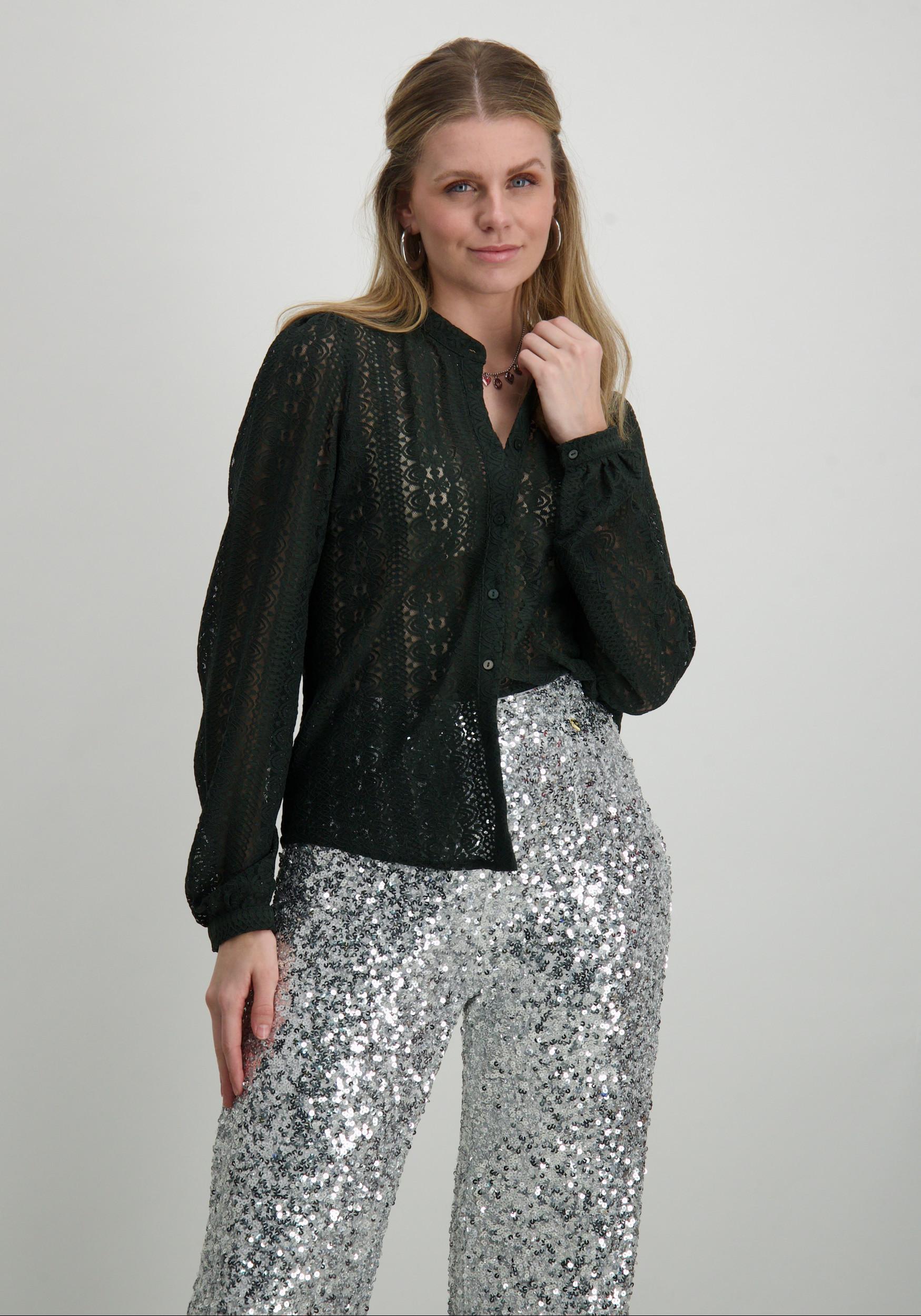 Vila Blouse Chikka 14082977 Donker groen