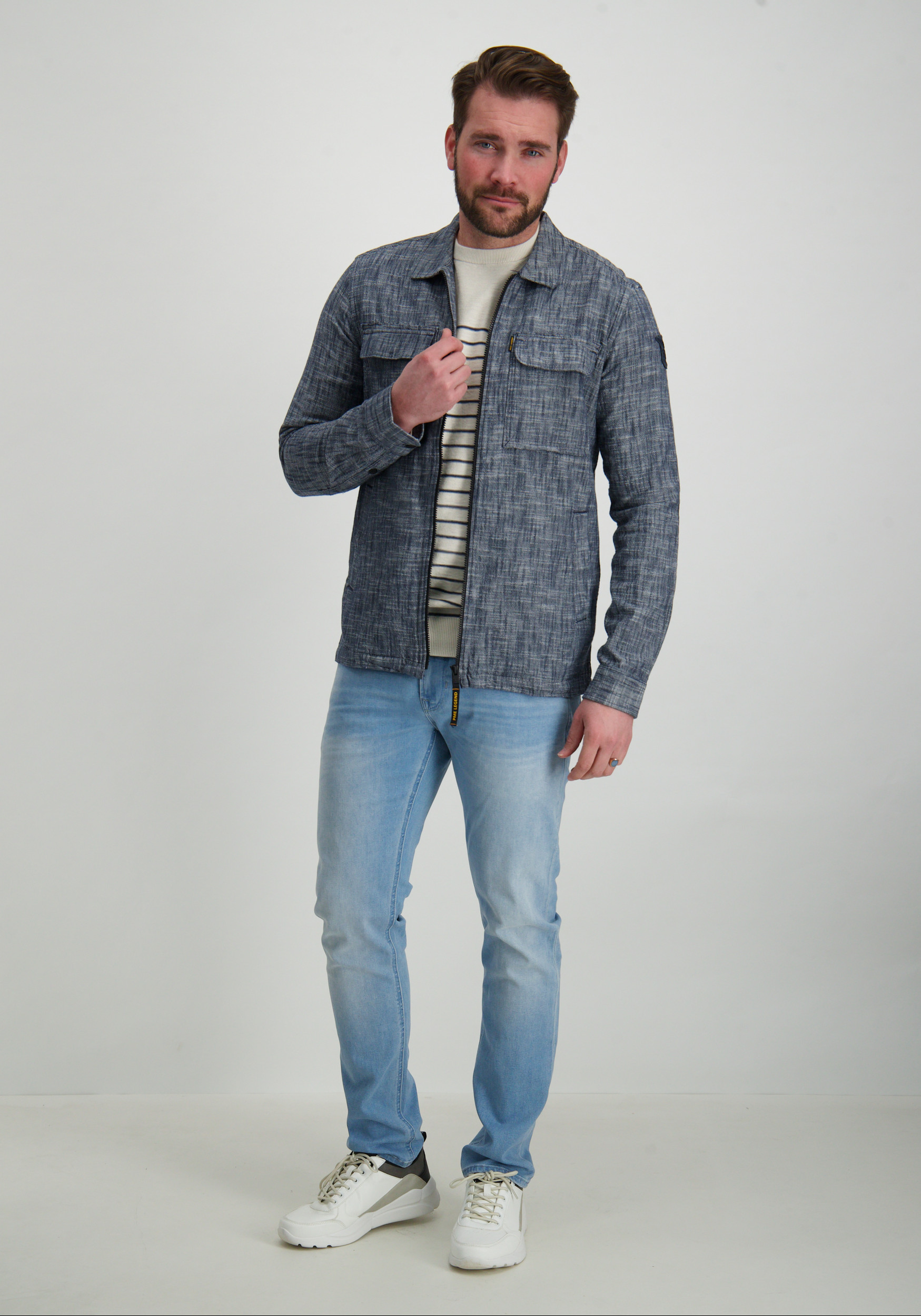 PME Legend Overshirt PSI2502228 Donker blauw