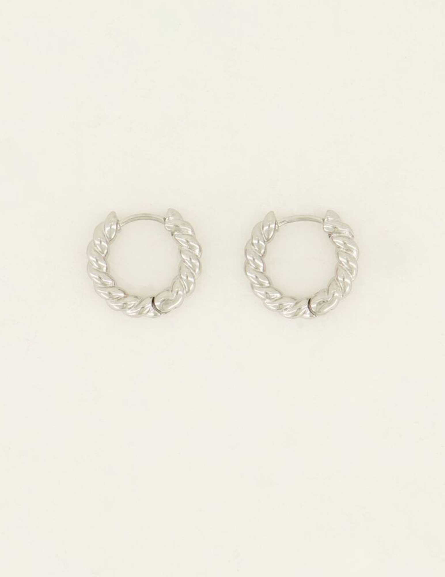 My Jewellery Oorringen gedraaid MJ08004 Zilver