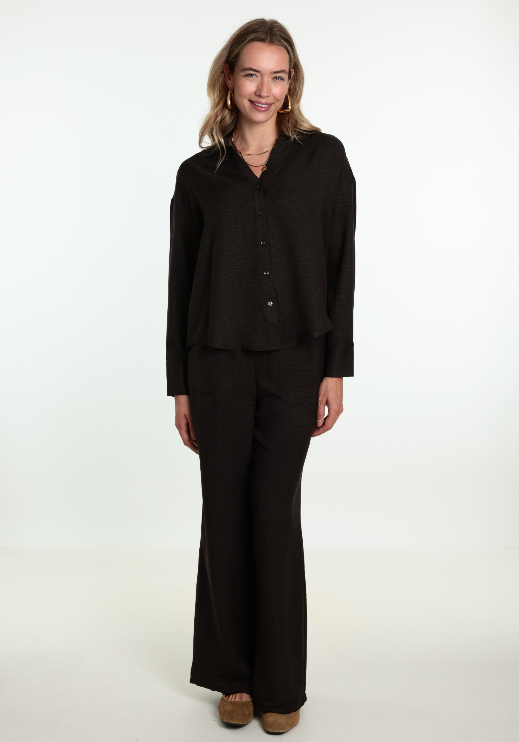VERO MODA Broek Melaney 10316385 Donker bruin