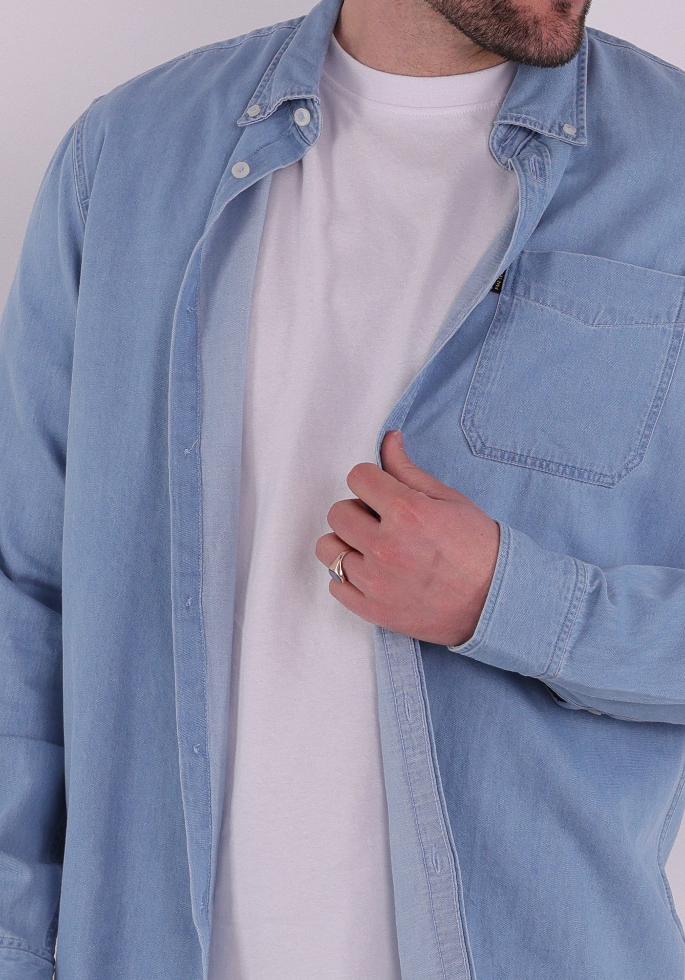 PME Legend Overhemd denim PSI2602238 Licht blauw