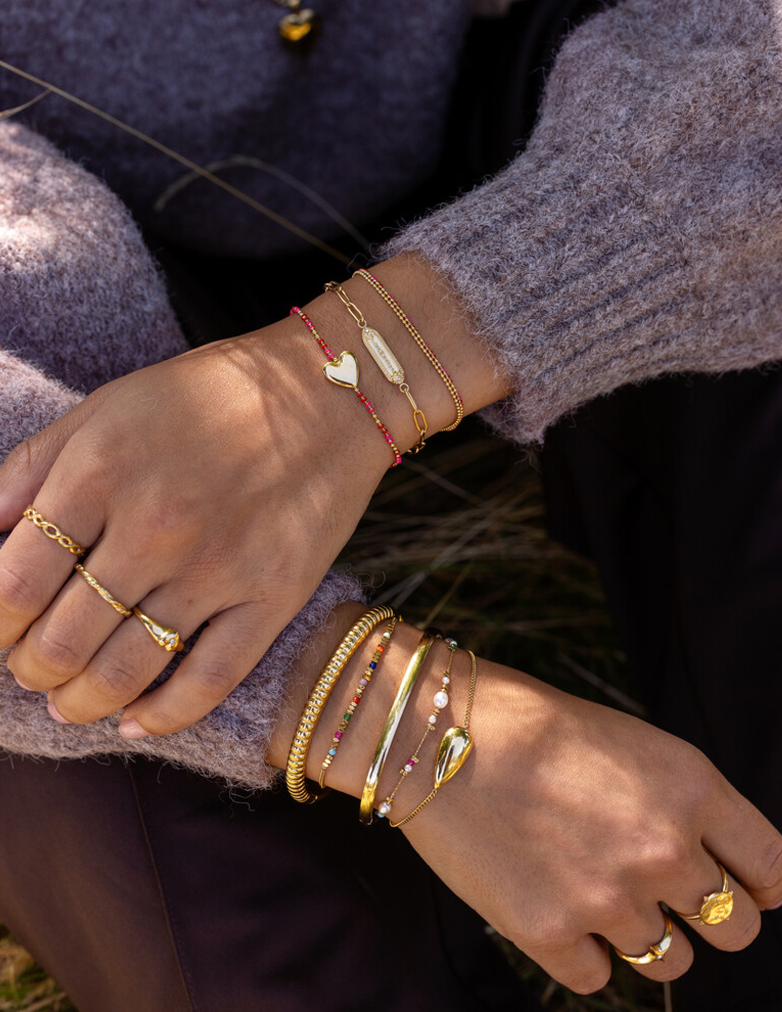 My Jewellery Mystic armband met kubus en kralen MJ14242 Goud