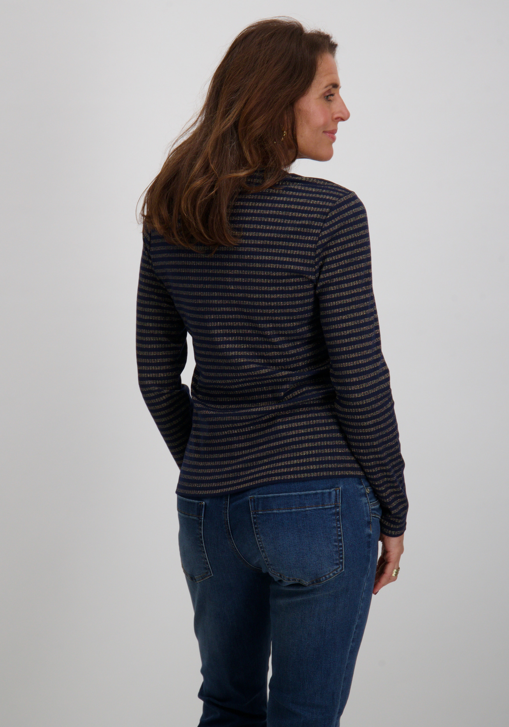 Tramontana T-shirt gestreept K02-18-401 Donker blauw