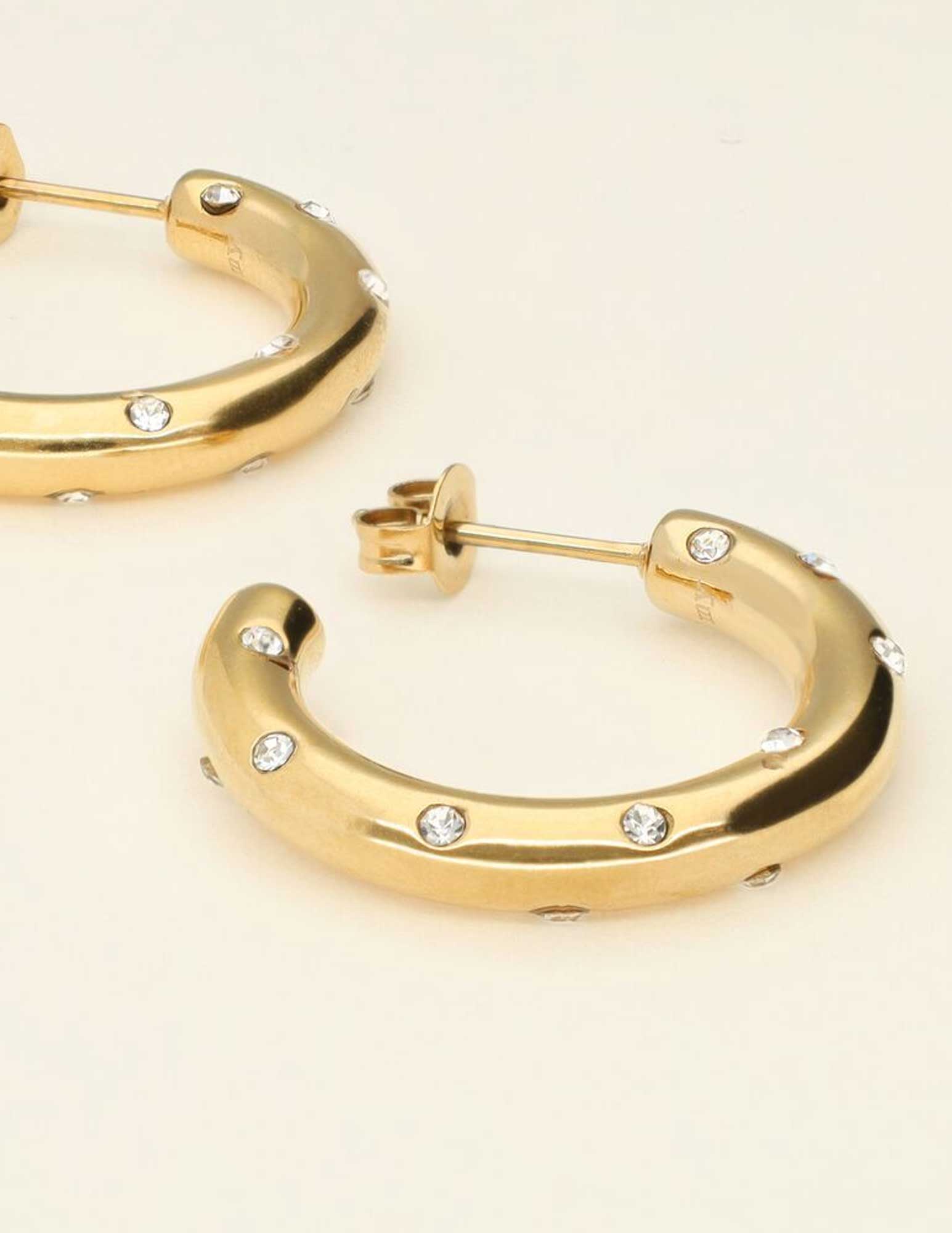My Jewellery Oorringen met strass MJ09483 Goud