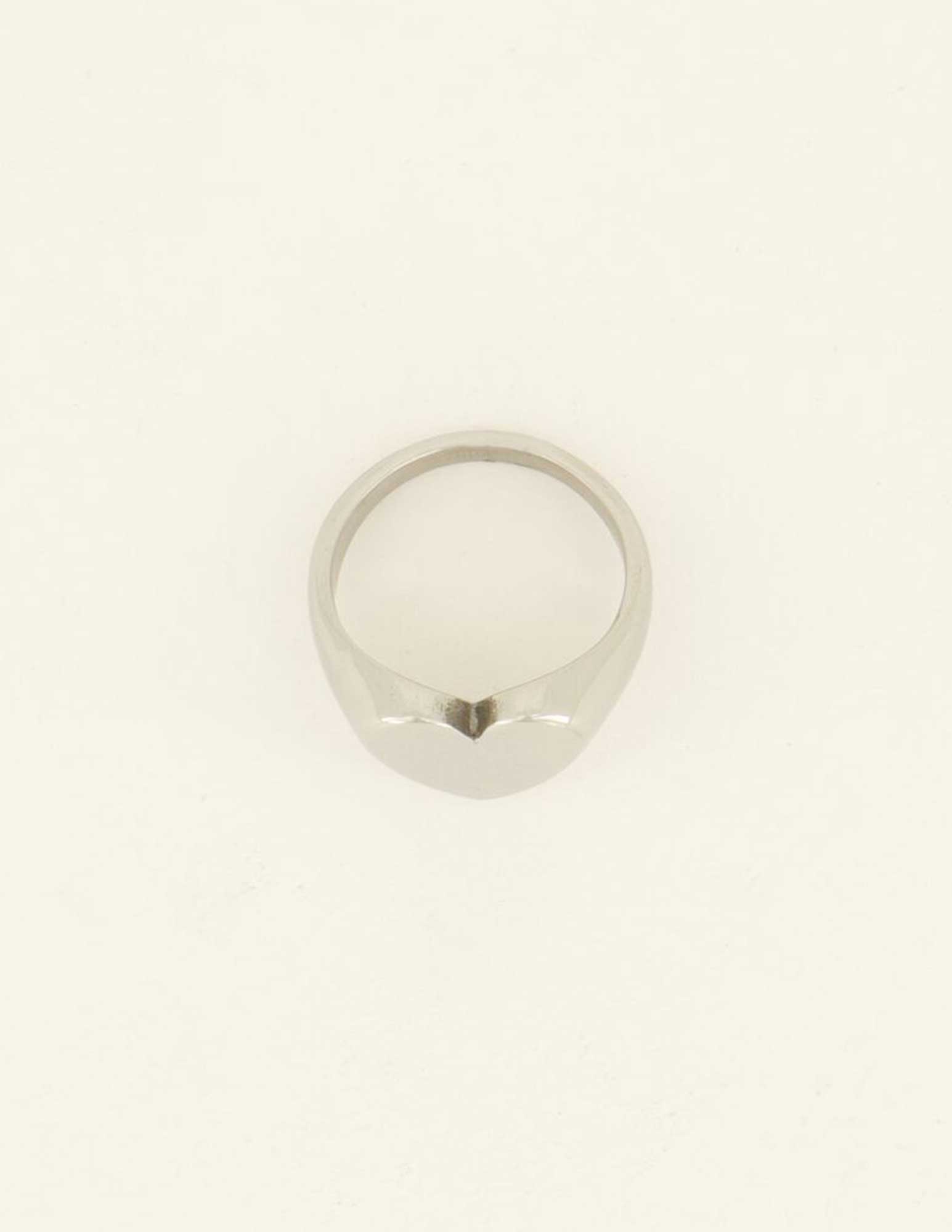 My Jewellery Zegelring met statement hart MJ08464 Zilver