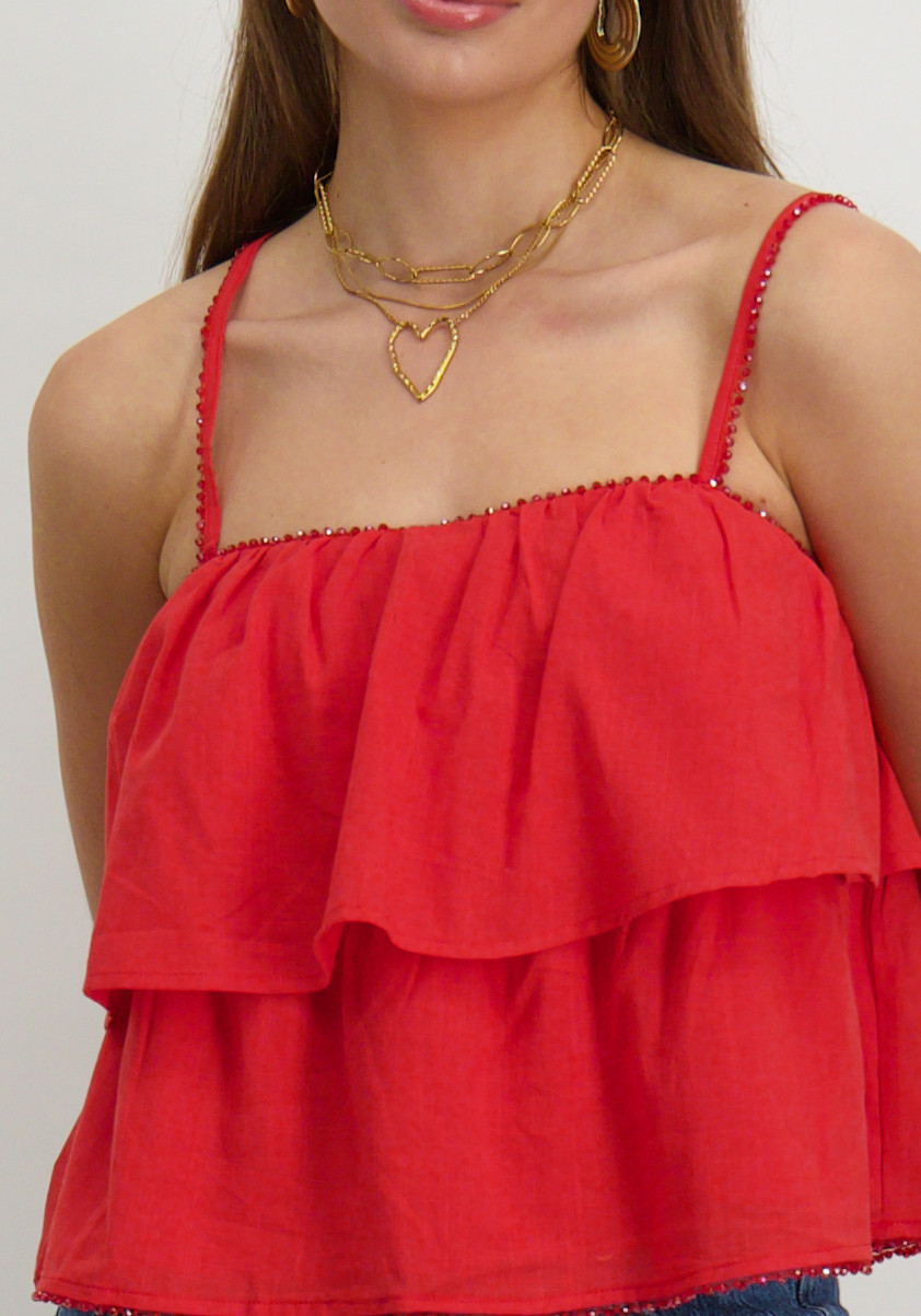 Harper & Yve Top Maye HS25P409 Rood