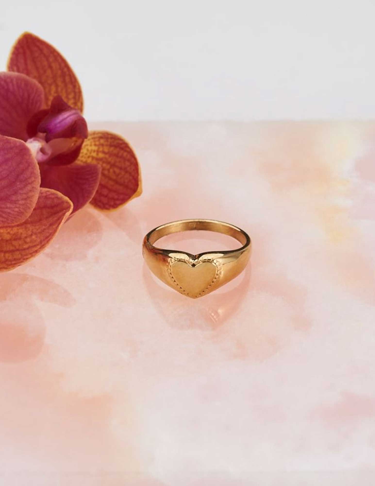 My Jewellery Zegelring met hartje MJ05610 Goud