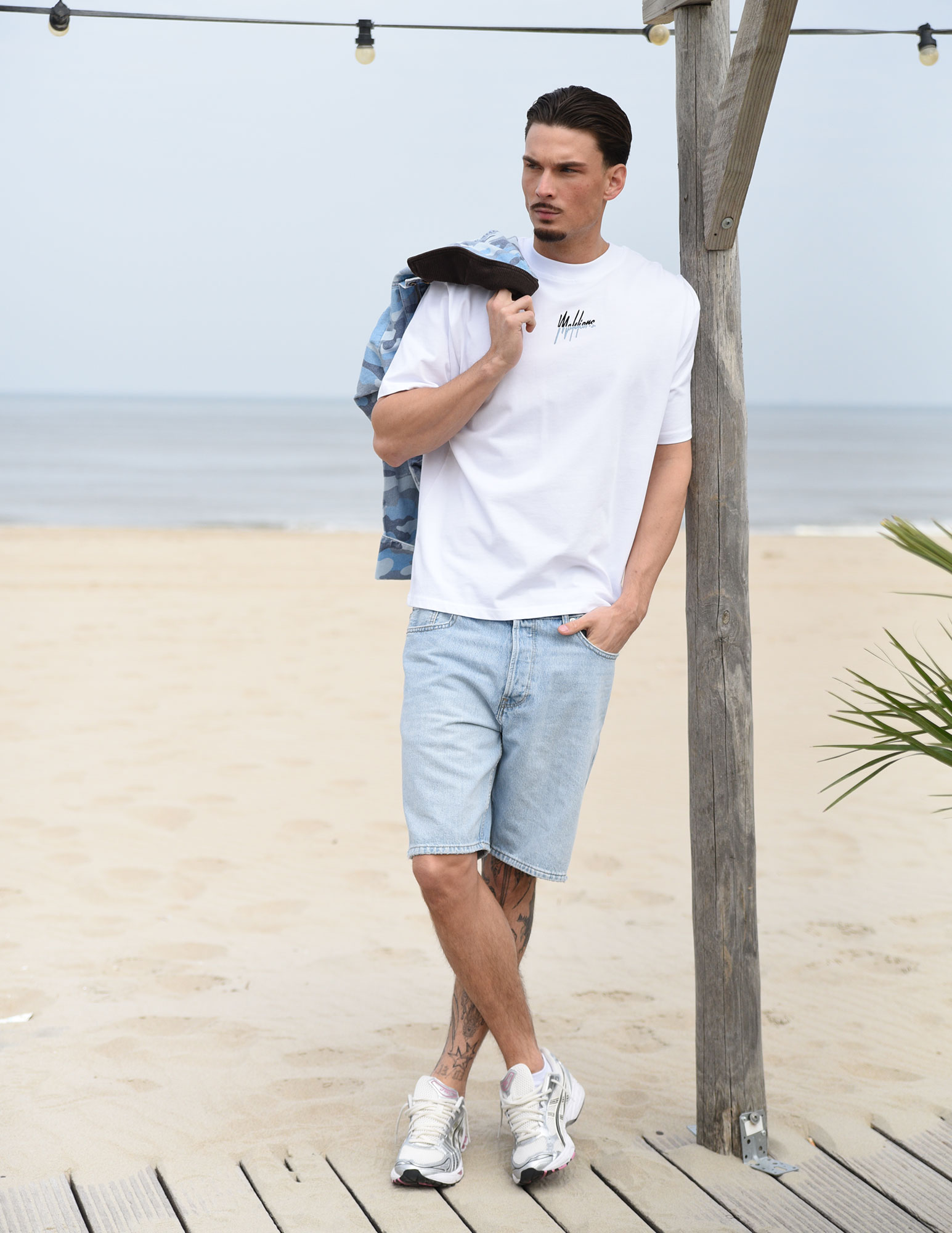 Malelions T-shirt Split oversized  MMC30026011 Wit