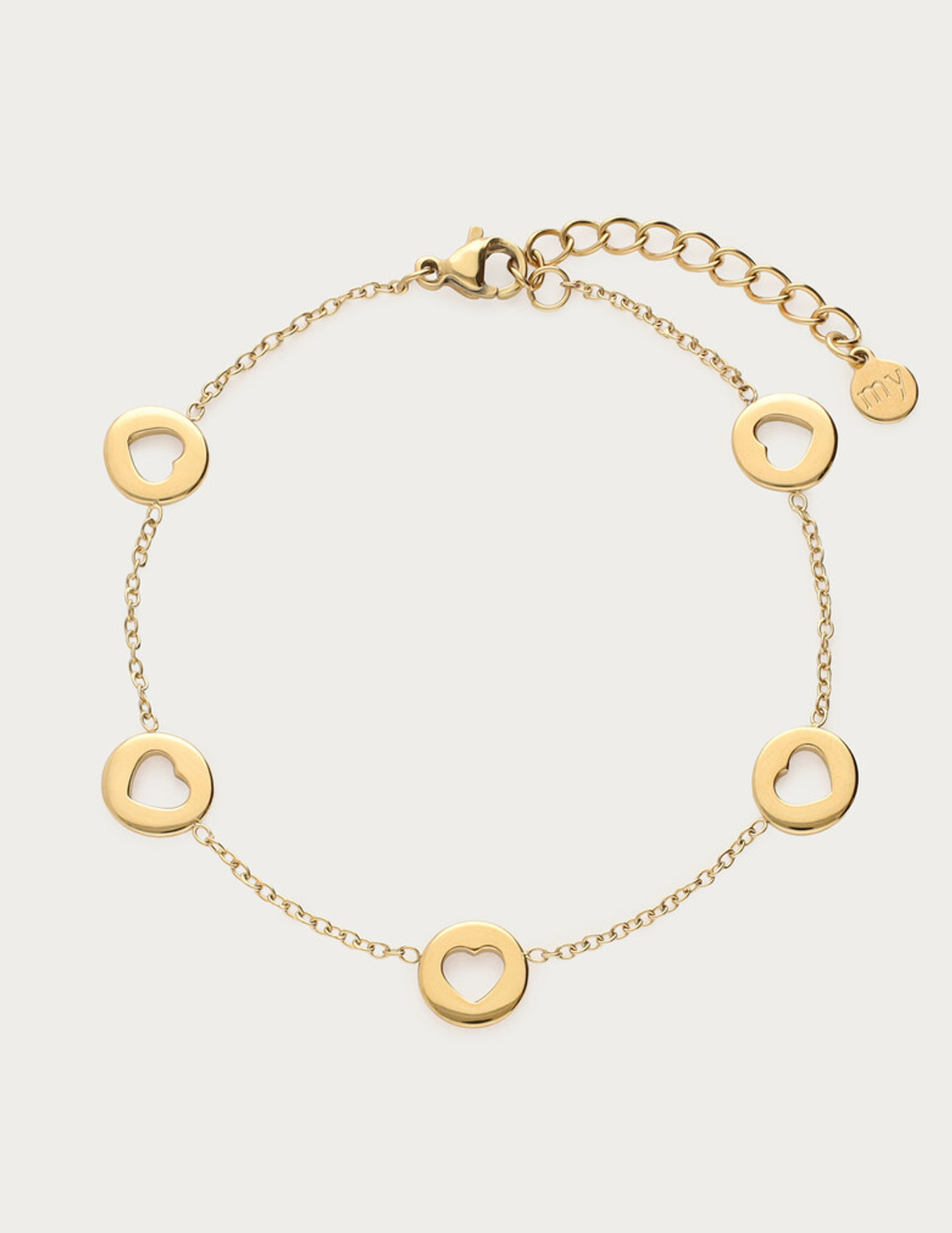 My Jewellery Love armband met open hartjes MJ15270 Goud