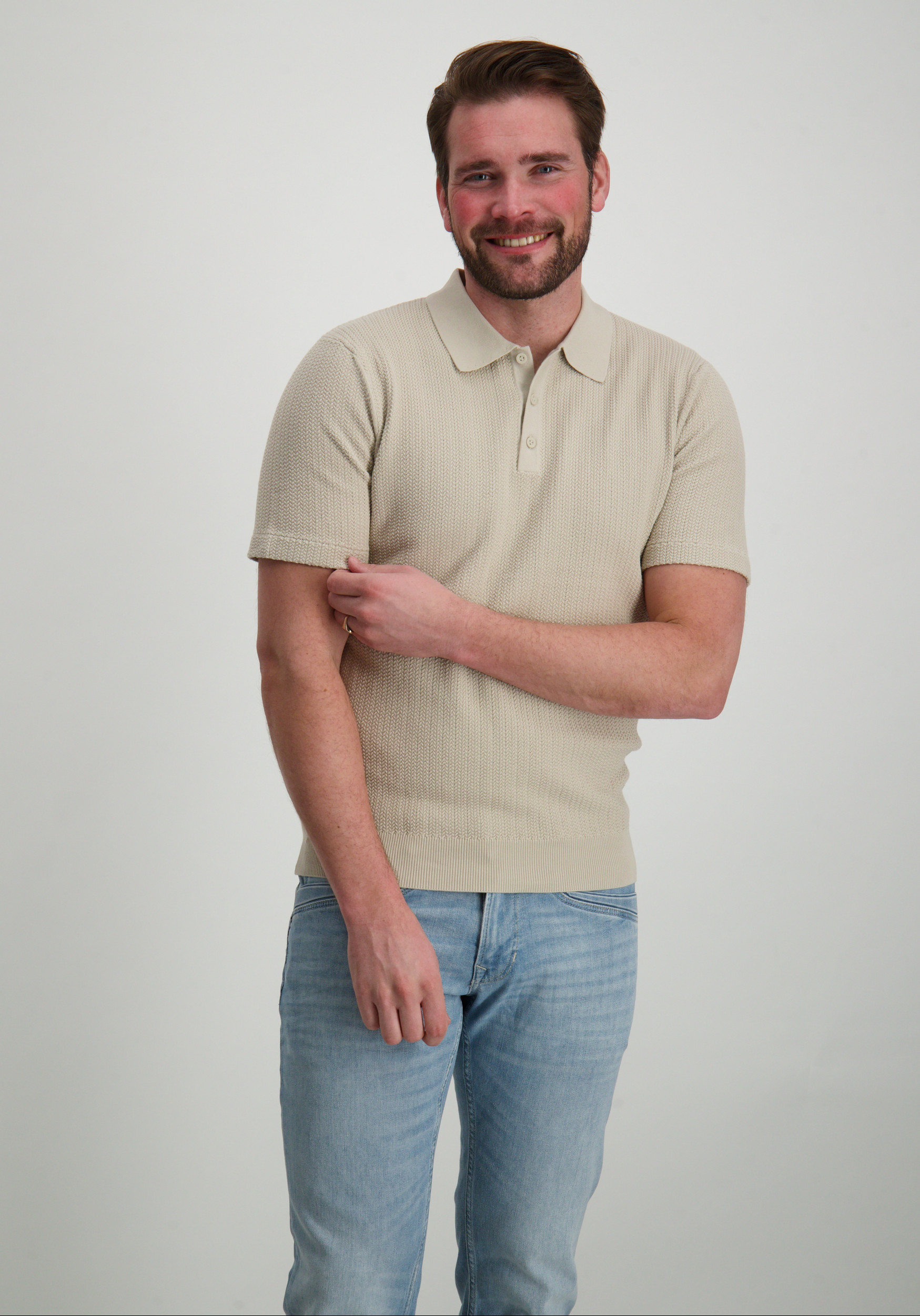 Pure White Polo 25010815 Zand