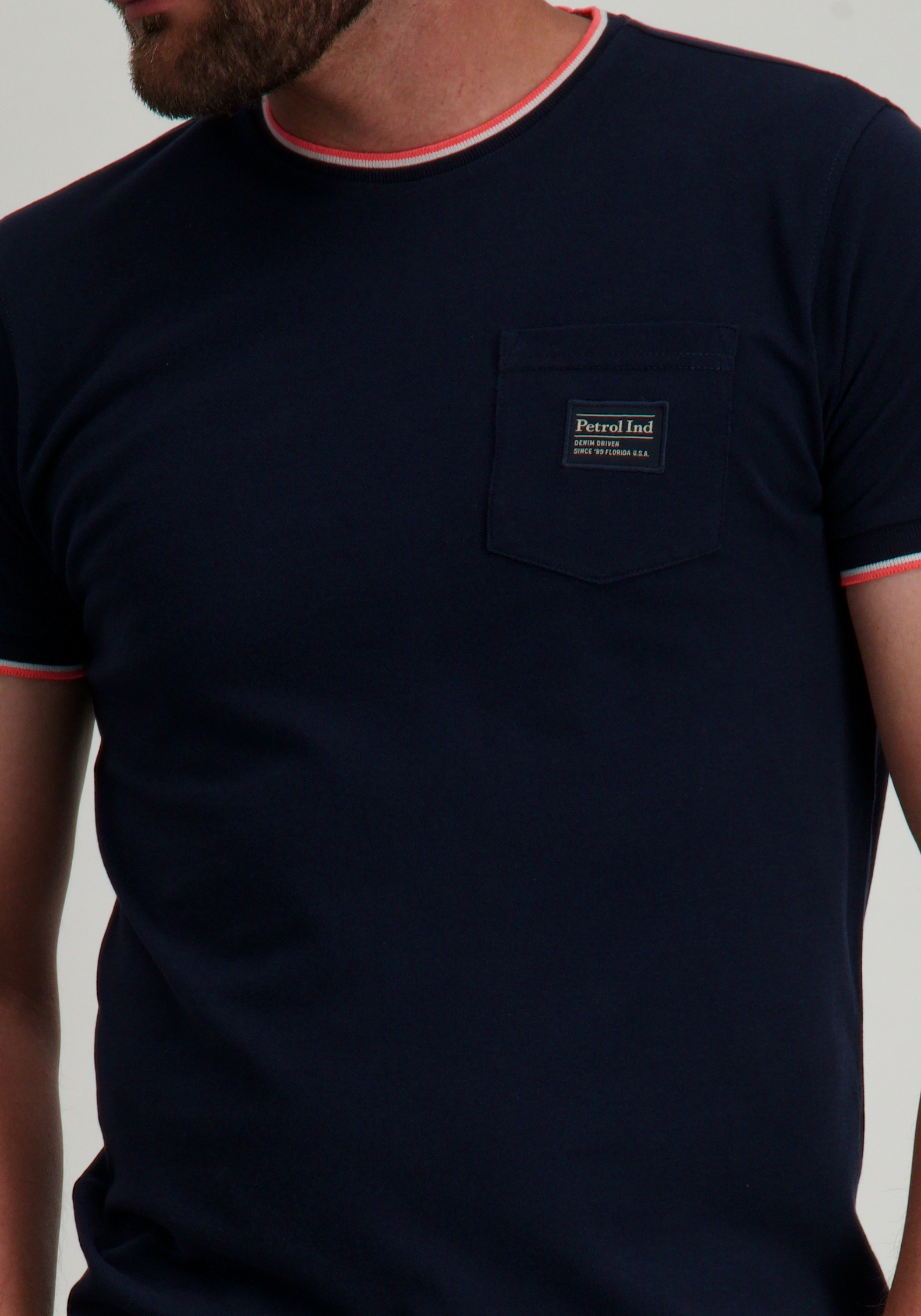 Petrol T-shirt M-1050-TSR645 Donker blauw