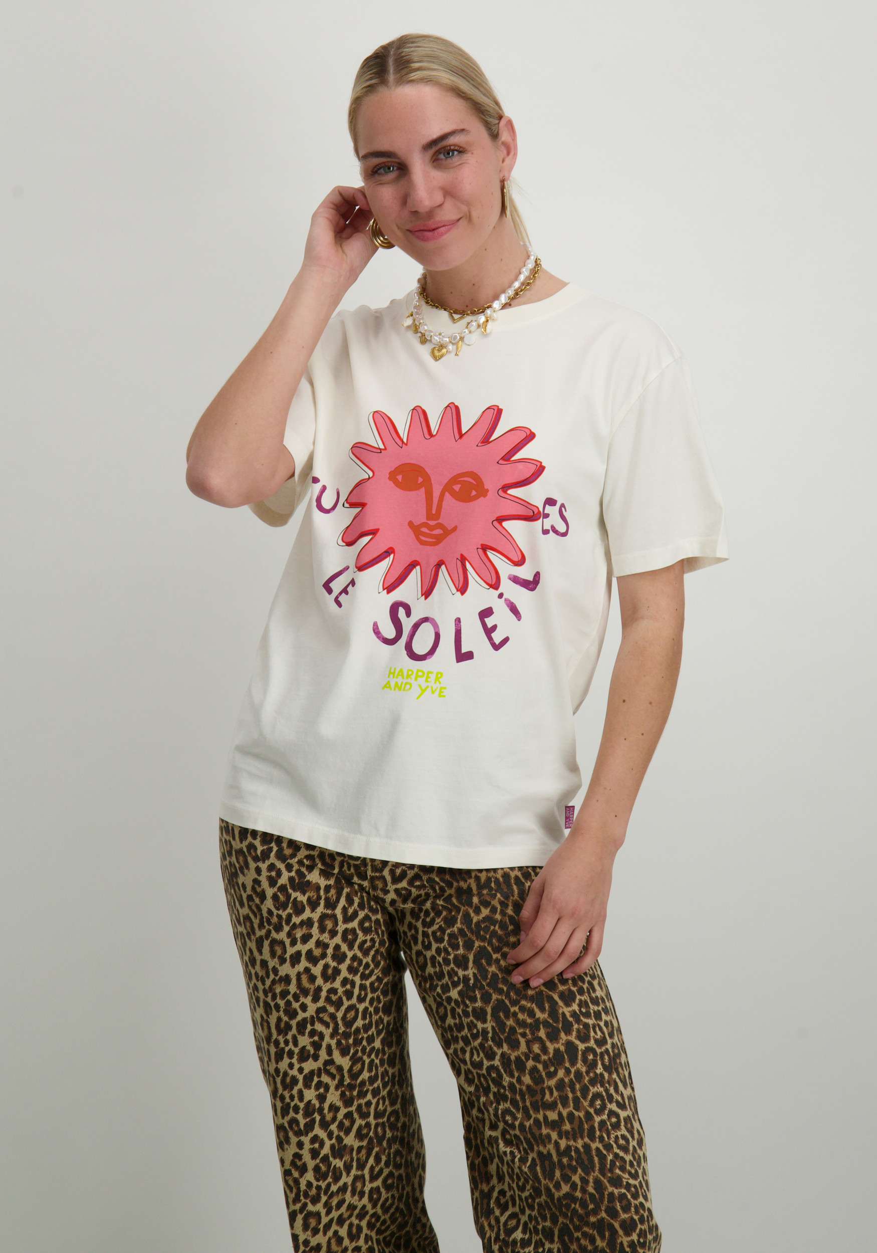 Harper & Yve T-shirt Lesoleil HS25Y305 Ecru