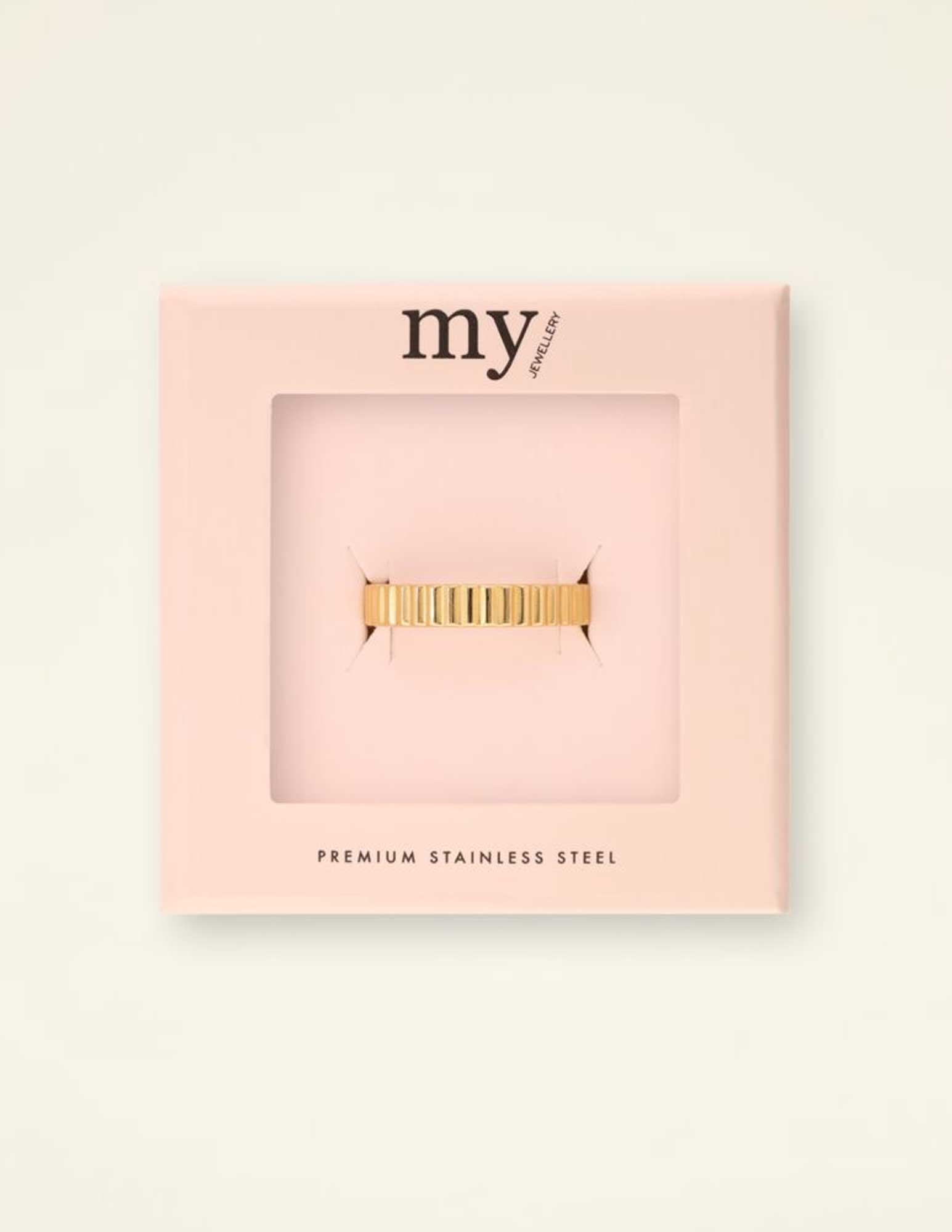 My Jewellery Ring met ribbel structuur MJ09057 Goud