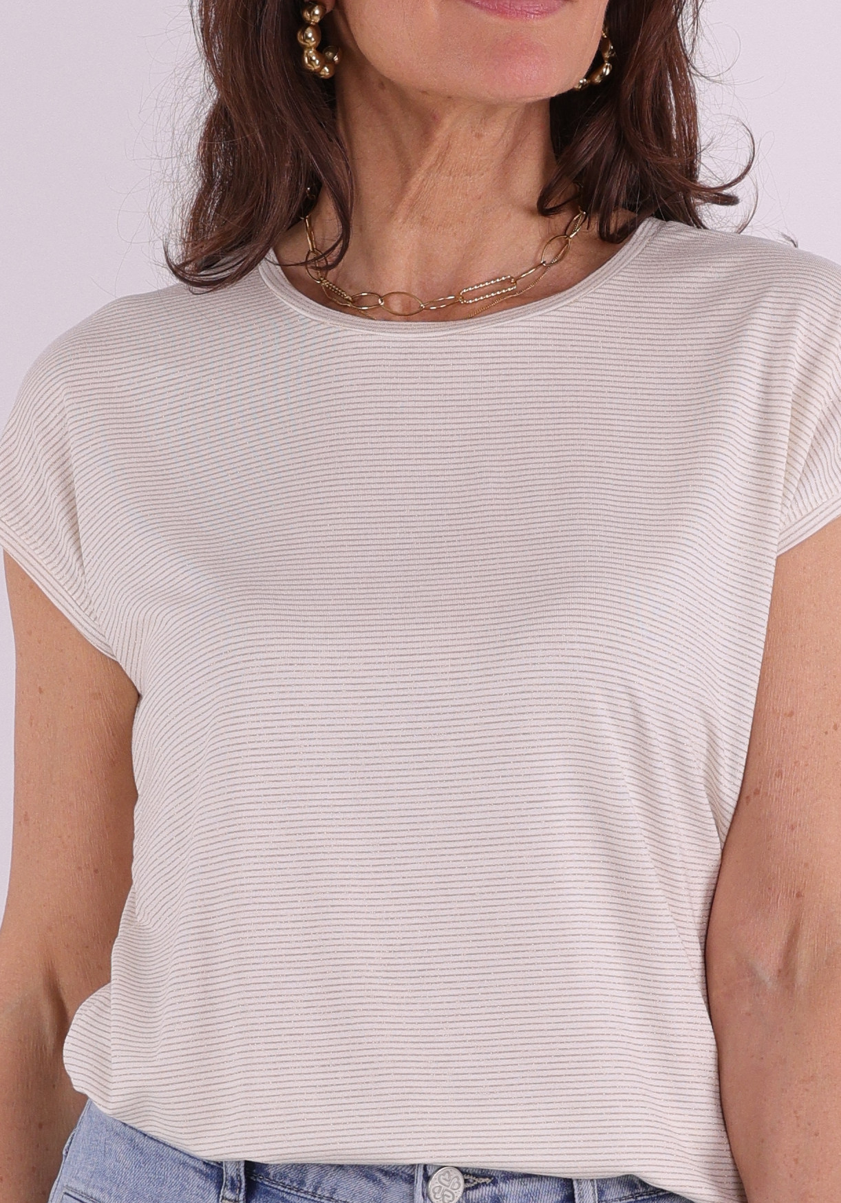 Only T-shirt Claudia 15318422 Wolwit-ecru