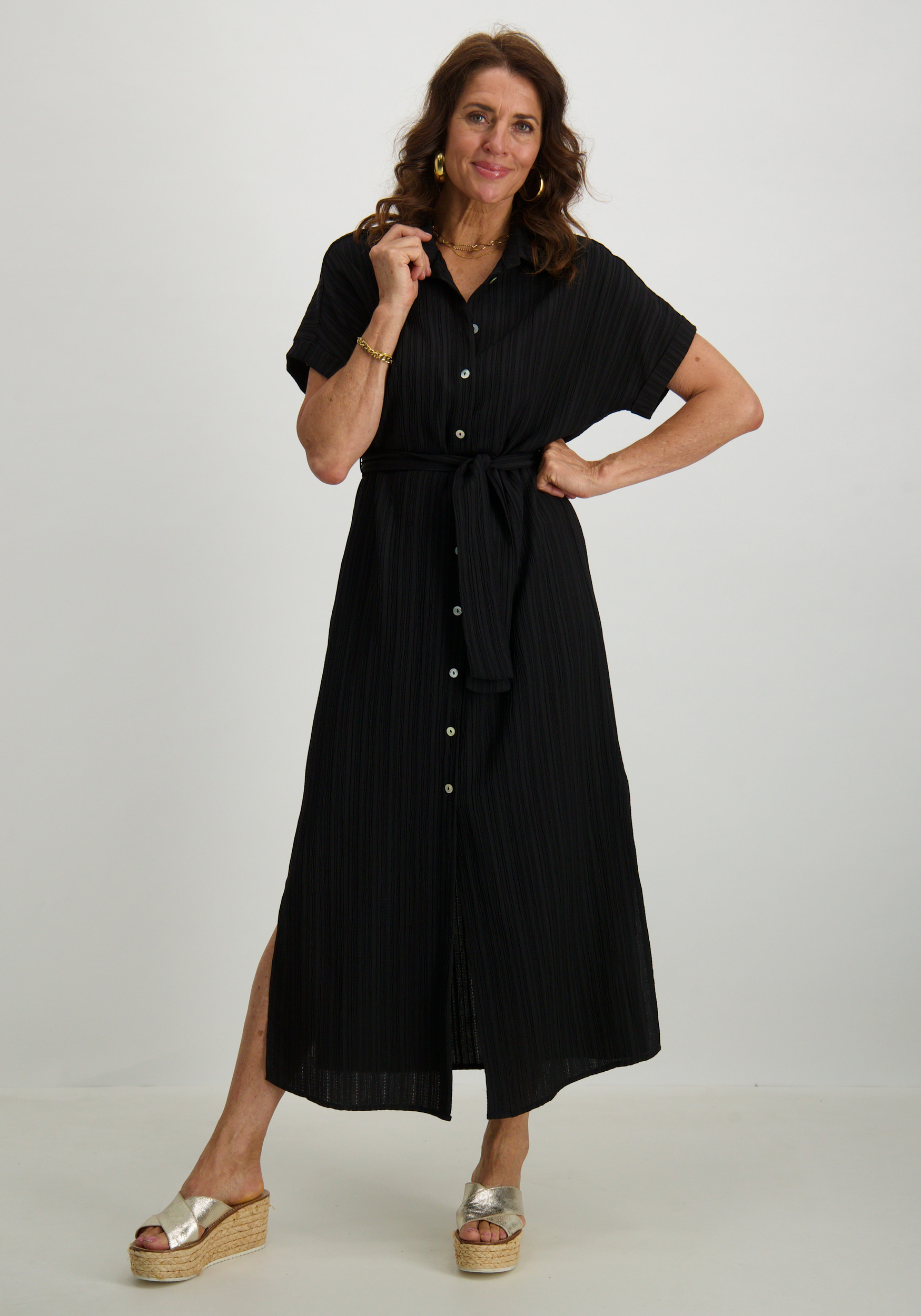 Tramontana Jurk Crinkled S01-16-501 Zwart