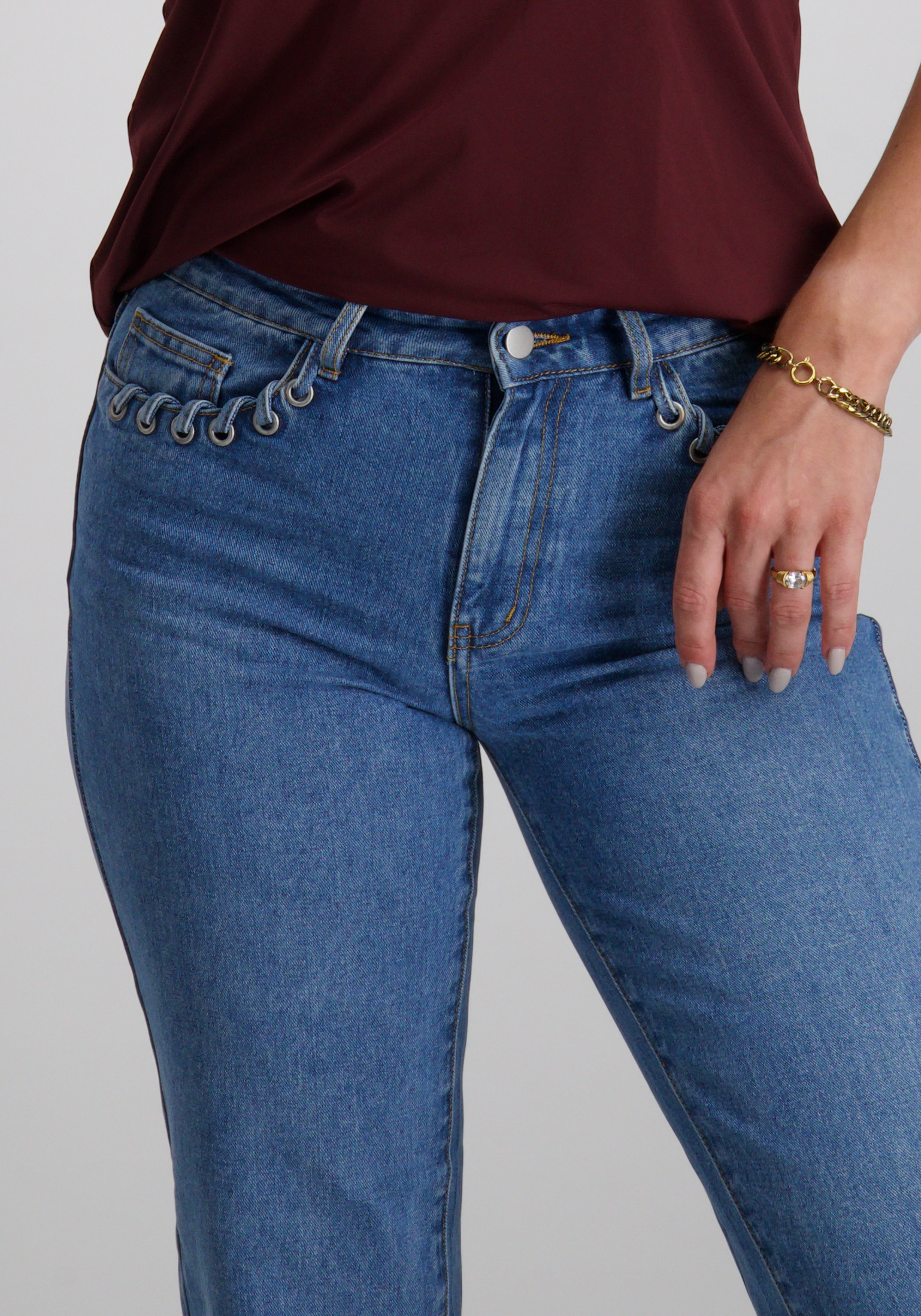 Vila Jeans Viea Eyelet 14108268 Blauw