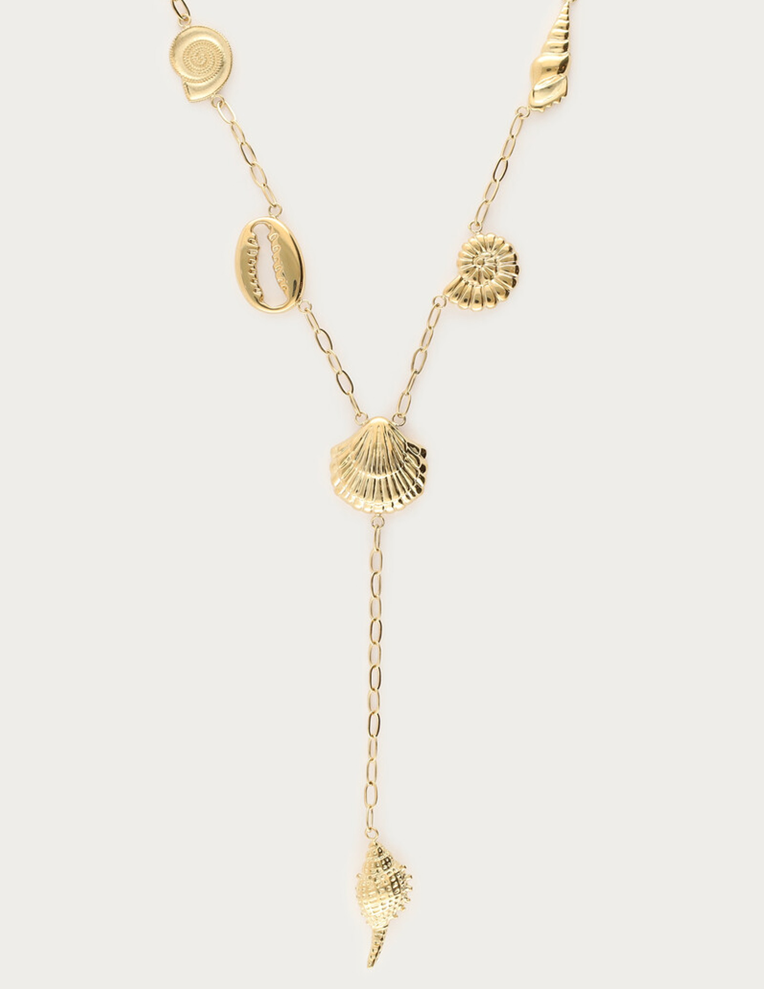 My Jewellery Fruits de Mer lange ketting met schelpen MJ13155 Goud