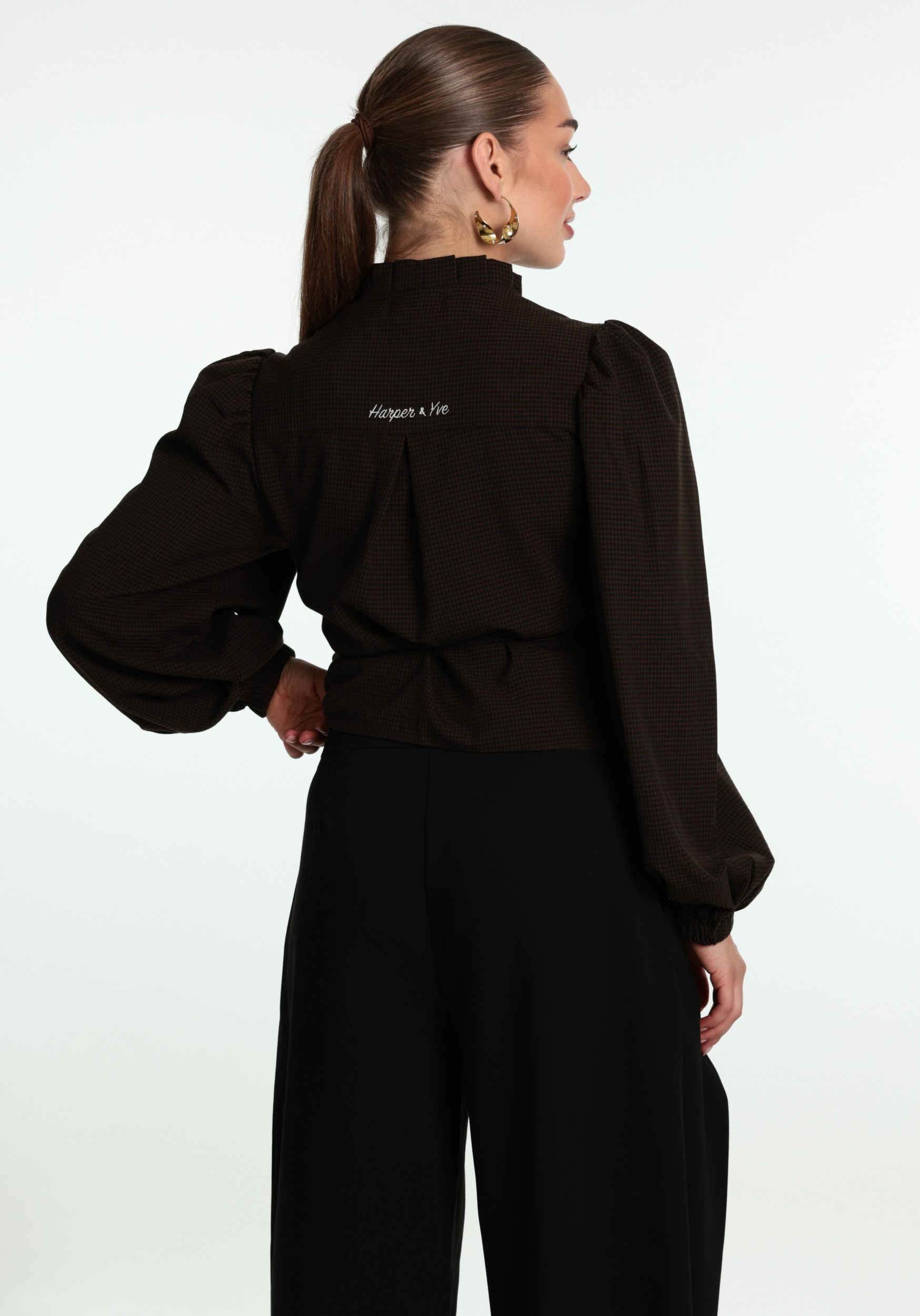 Harper & Yve Blouse Debby AW6P601 Donker bruin
