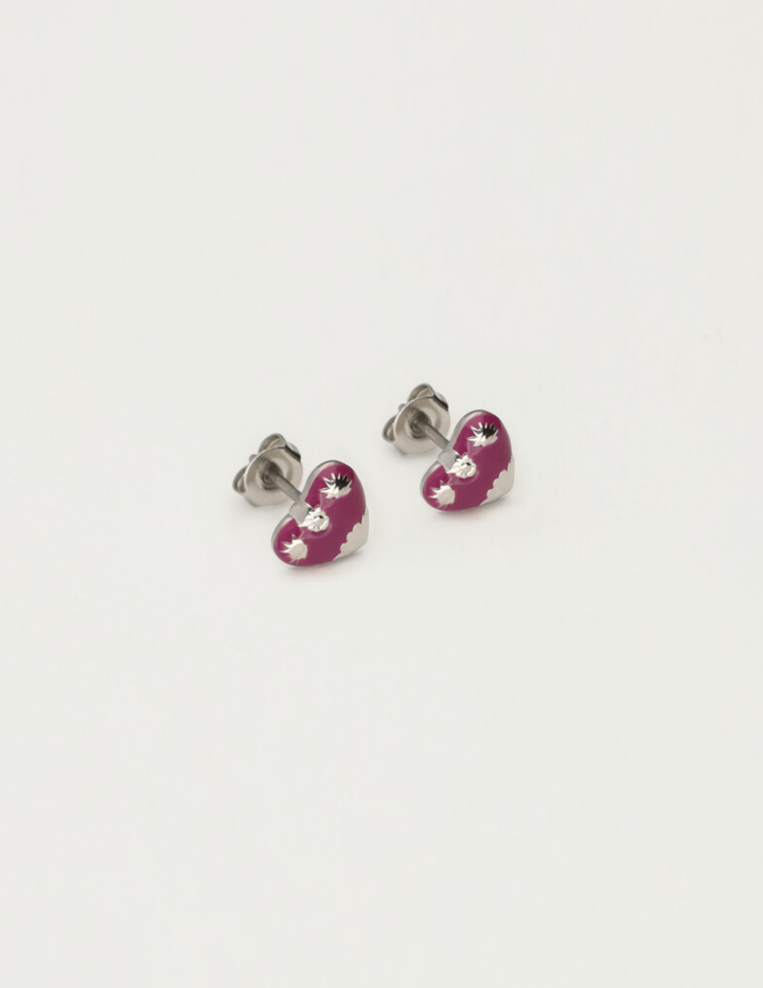 My Jewellery Studs paars mini hart MJ12095 Zilver