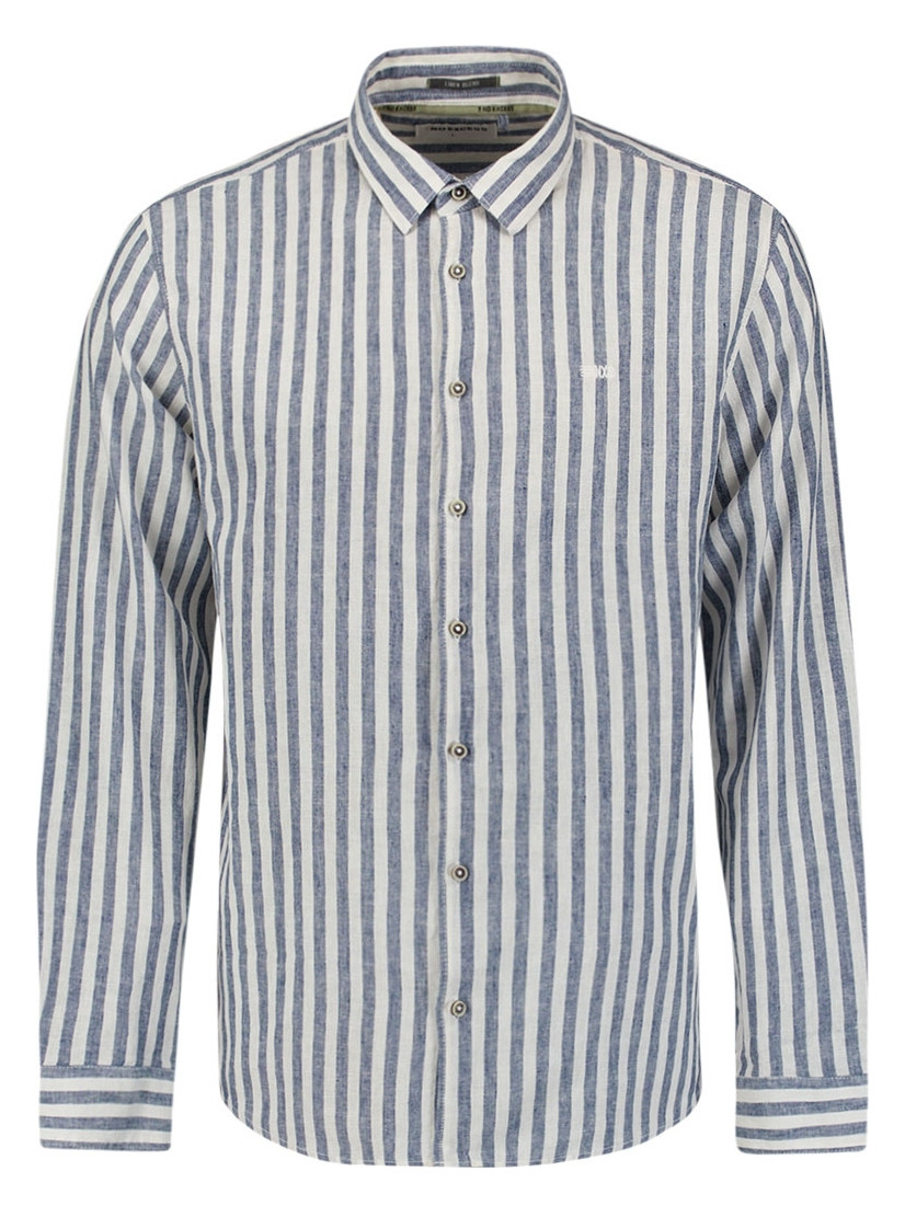 No Excess Overhemd gestreept 27470224SN Blauw